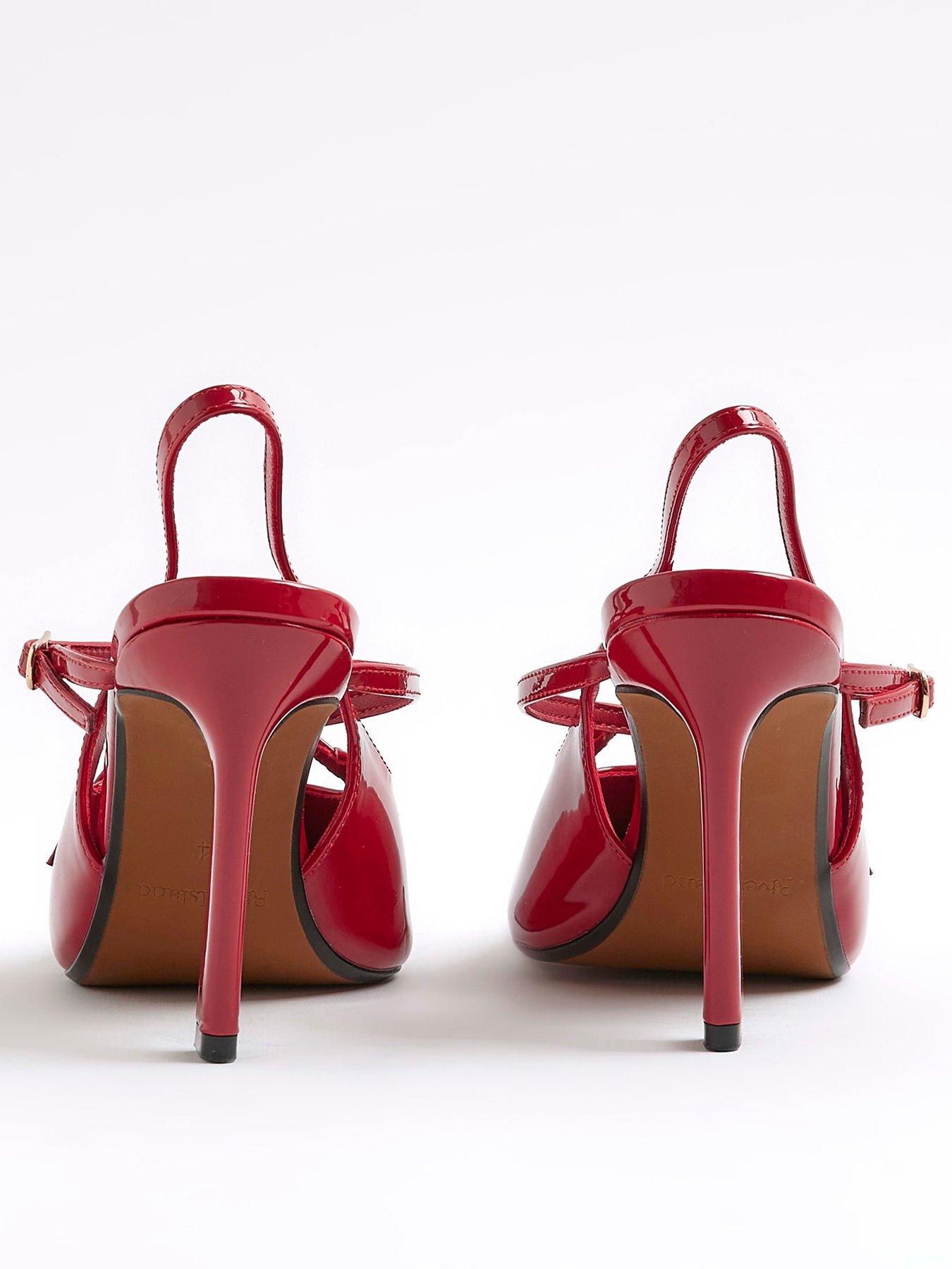 Image 3 of 6 of River Island Point Sling Buckle Slingbacks - Red
