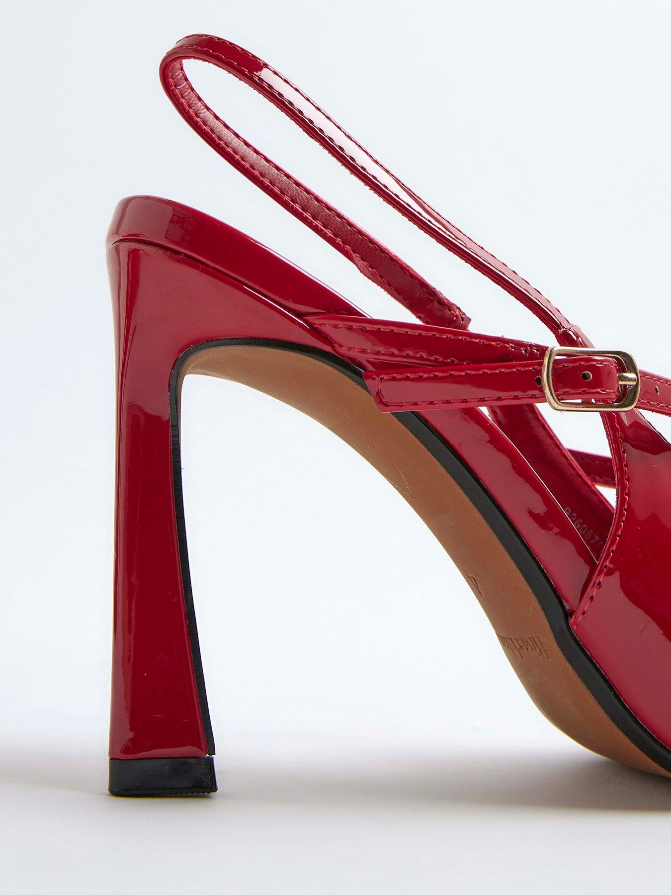 Image 6 of 6 of River Island Point Sling Buckle Slingbacks - Red