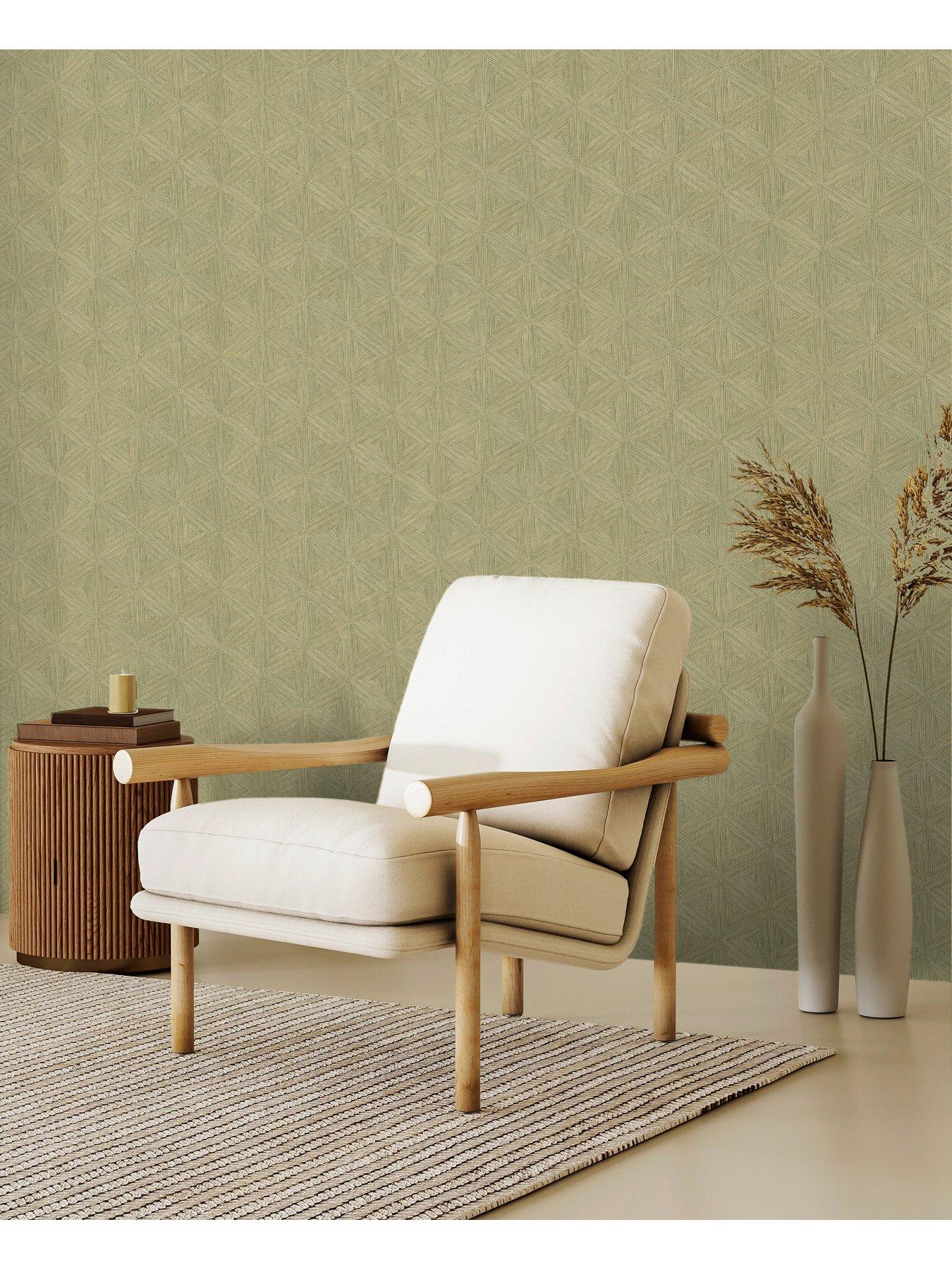 Image 4 of 5 of Rasch Boho Geo Wallpaper - Green