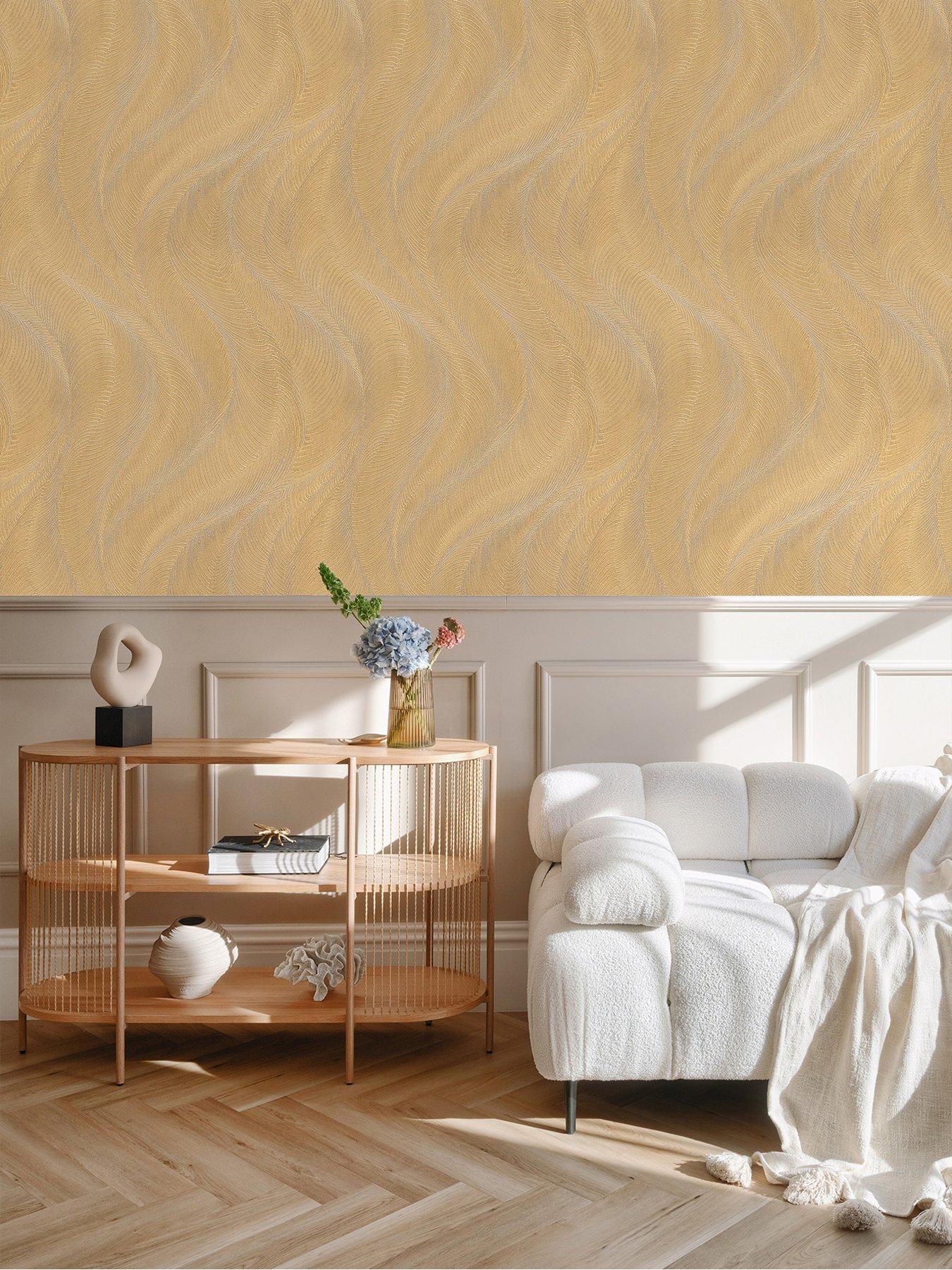 Rasch Opuenza Wave Wallpaper - Gold