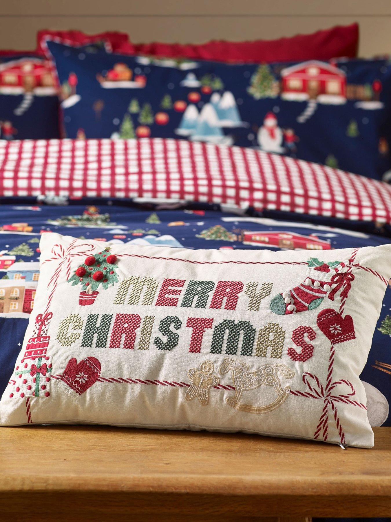 Image 1 of 3 of Catherine Lansfield Merry Christmas Filled Cushion- 30x50cm