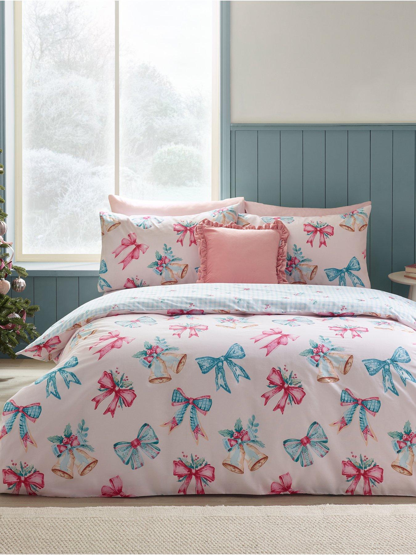 Catherine Lansfield Christmas Bows and Bells Duvet Set