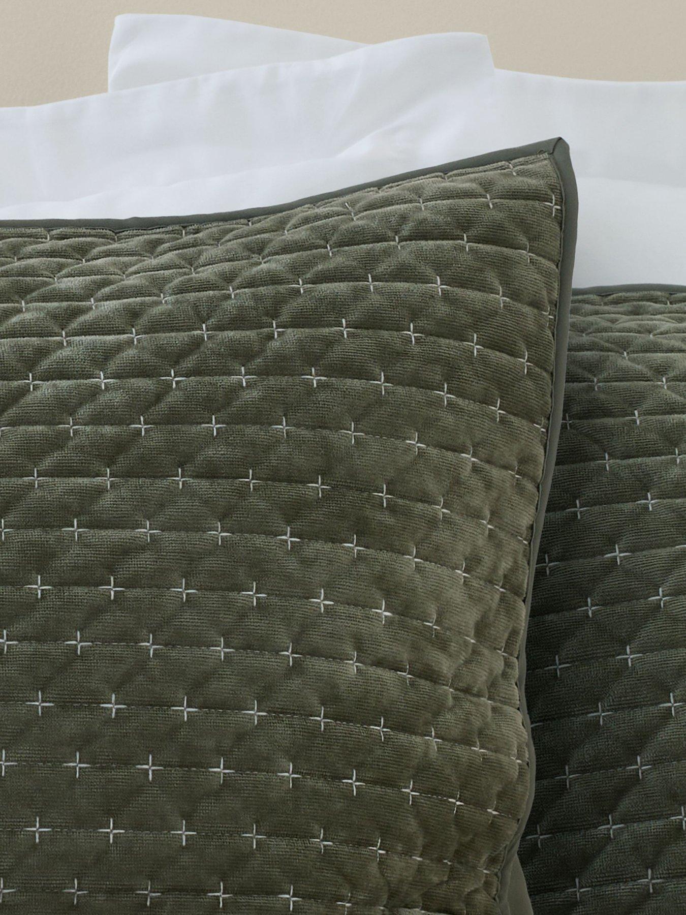 Image 3 of 3 of Bianca Attica Velvet Embroidered Pillow sham Pair