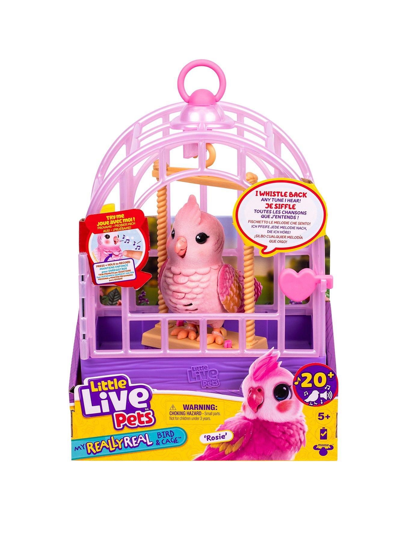 Little Live Pets Little Live Pets My Really Real Bird  &  Cage - Rosie the Interactive, Realistic Toy Pet Bird