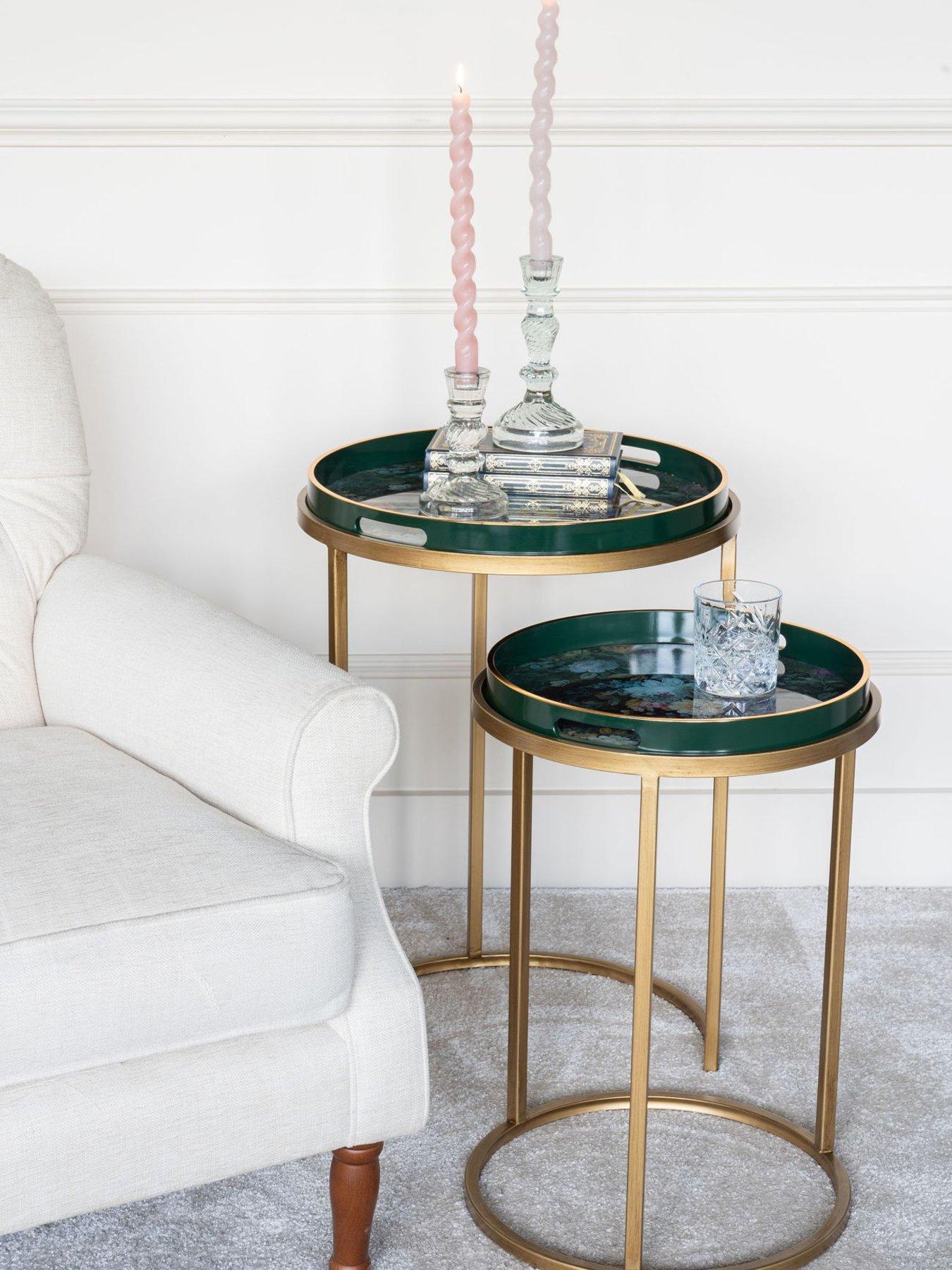 undefined Mathilde Floral Print Set Of 2 Side Tables