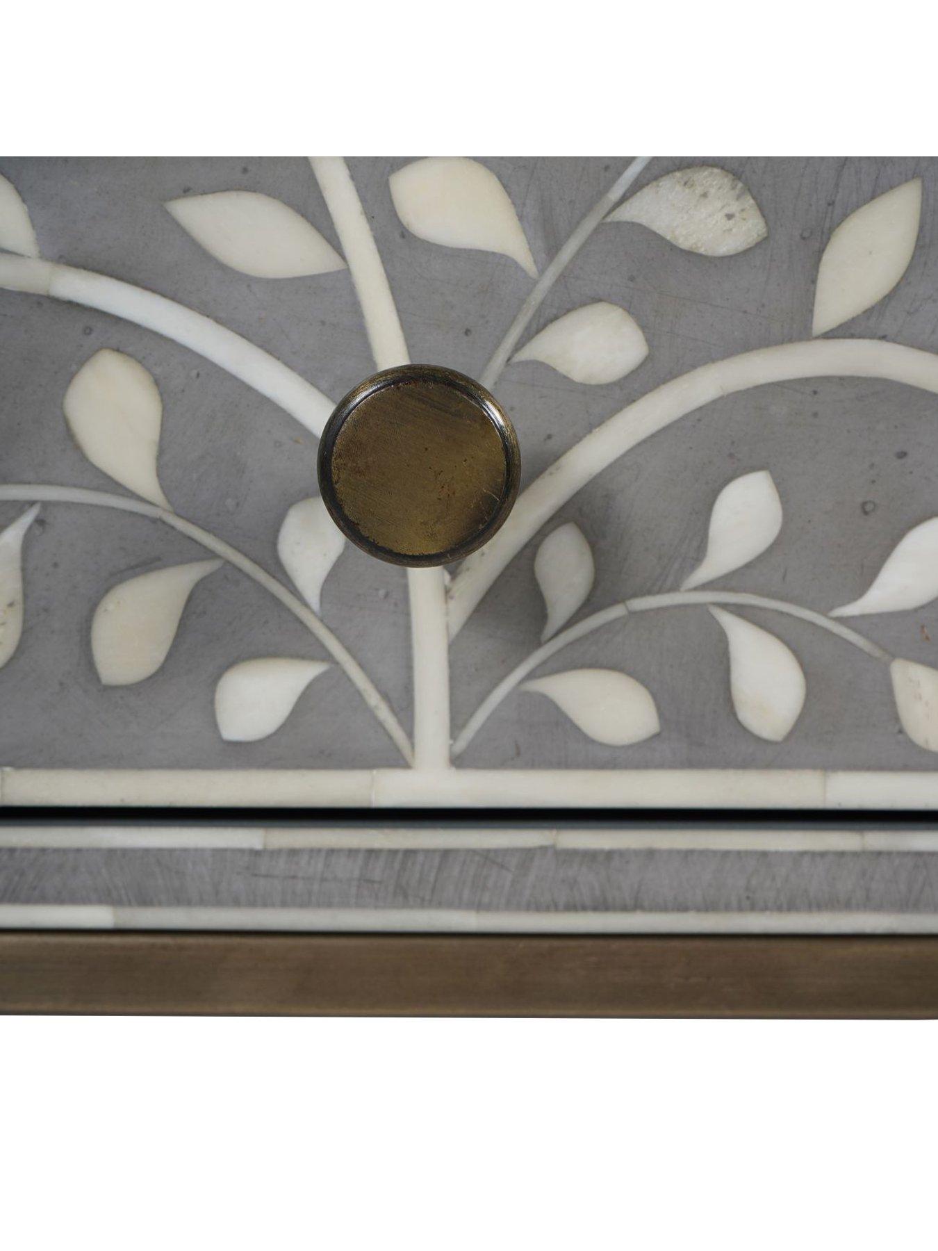 Image 5 of 5 of Laura Ashley Grey Epsley Side Table With Drawer