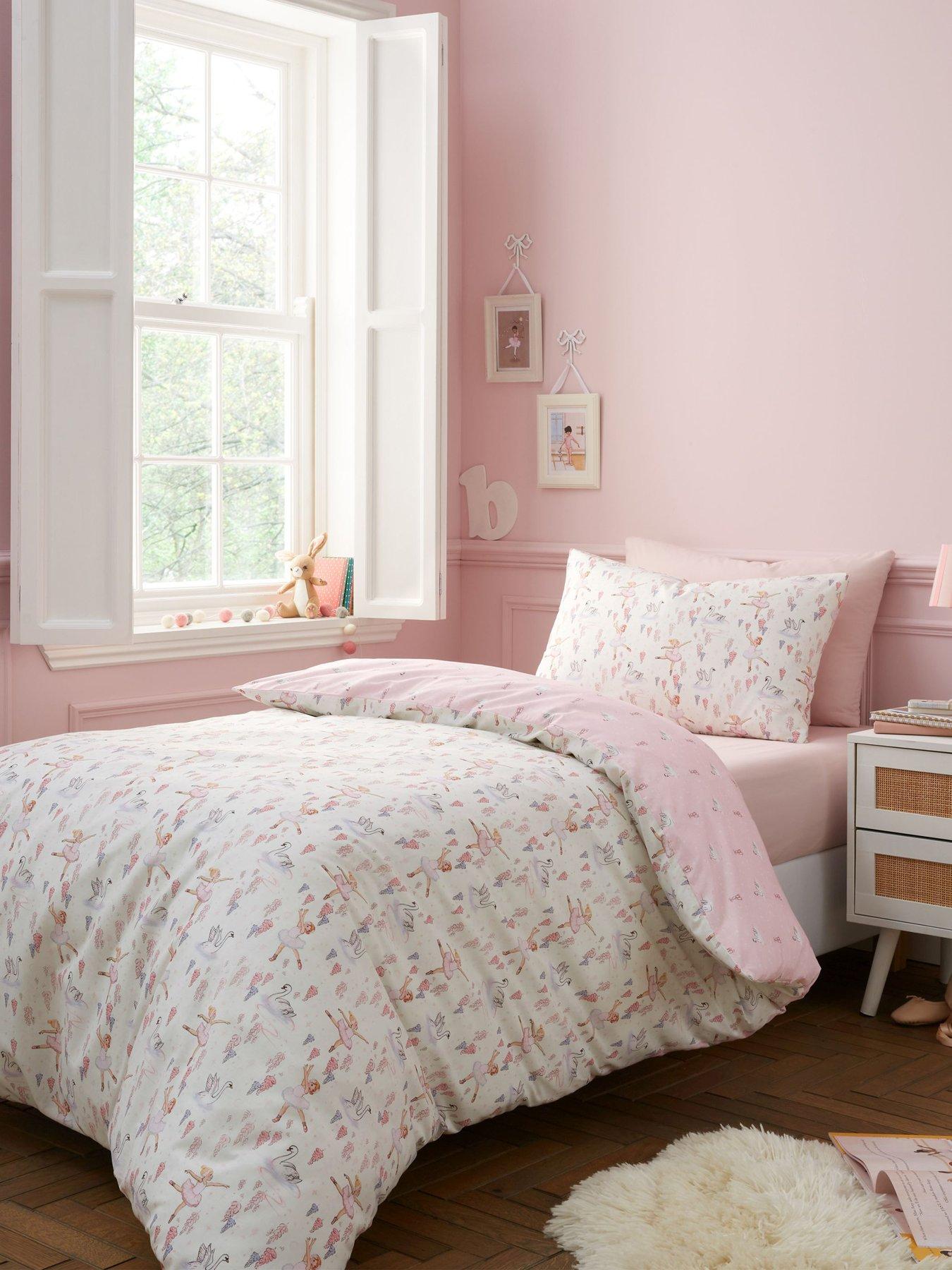 Belle & Boo Ballerina Reversible 100% Cotton Duvet Cover Set - Pink