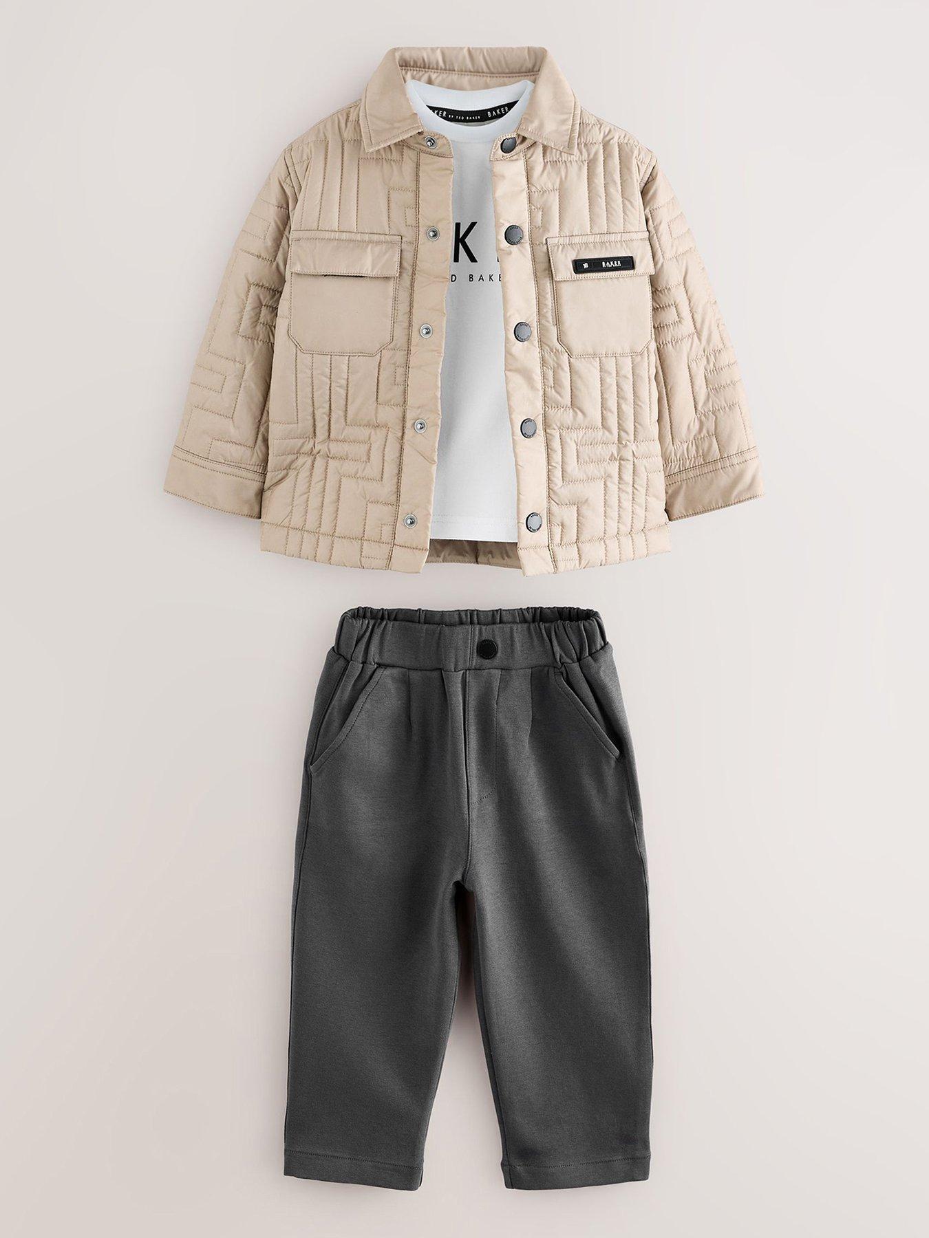 Ted Baker Baby Boys Jacket, Top  &  Trouser Set - Beige