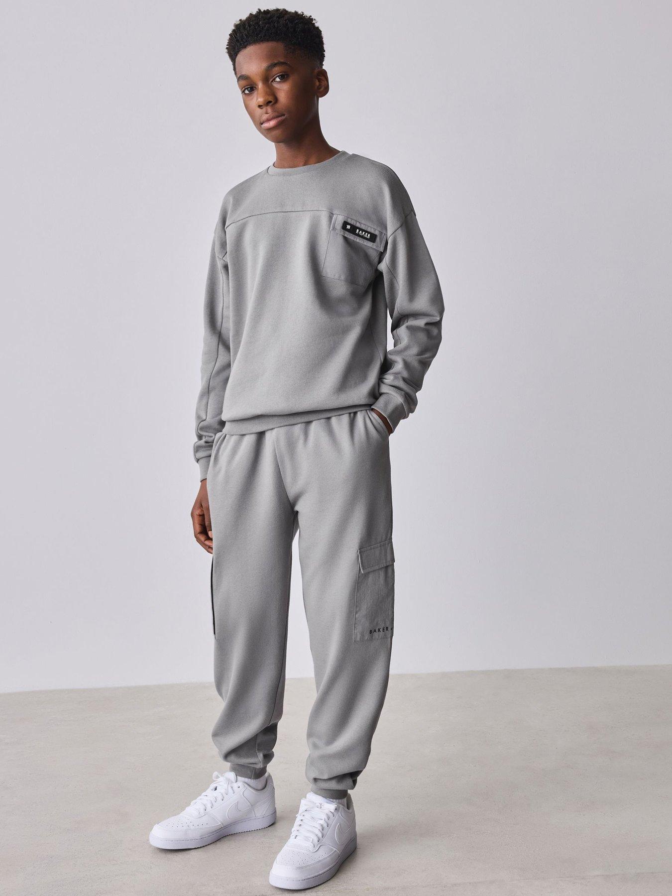 Image 1 of 7 of Ted Baker Younger Boys Sweat Top &amp; Jogger Set - Grey