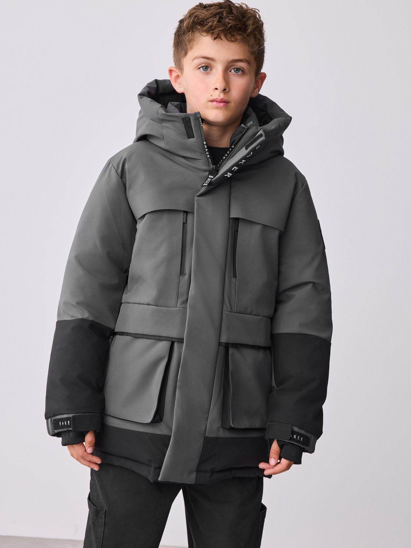 Ted Baker Younger Boys Colourblock Coat - Grey