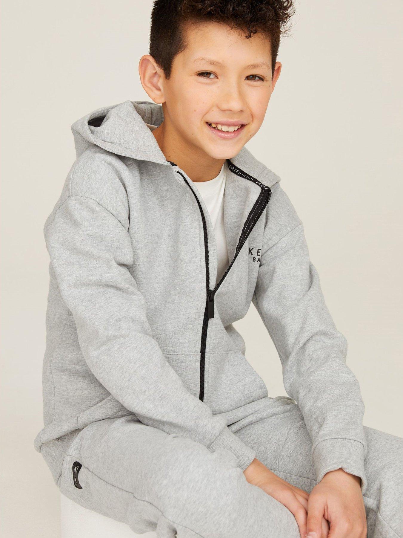 Ted Baker Younger Boys Hoodie  &  Jogger Zip Set - Grey
