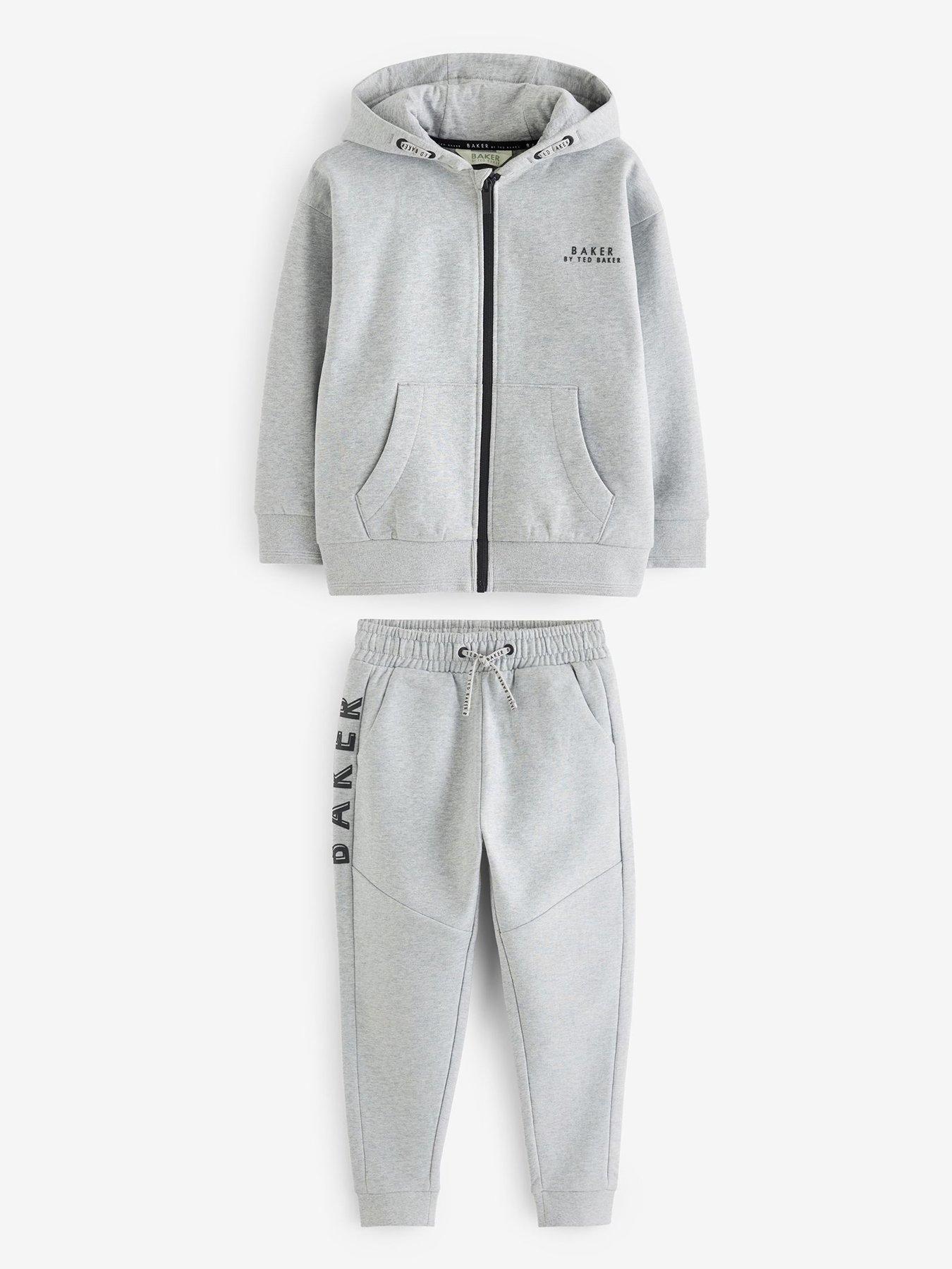 Image 2 of 6 of Ted Baker Younger Boys Hoodie &amp; Jogger Zip Set - Grey