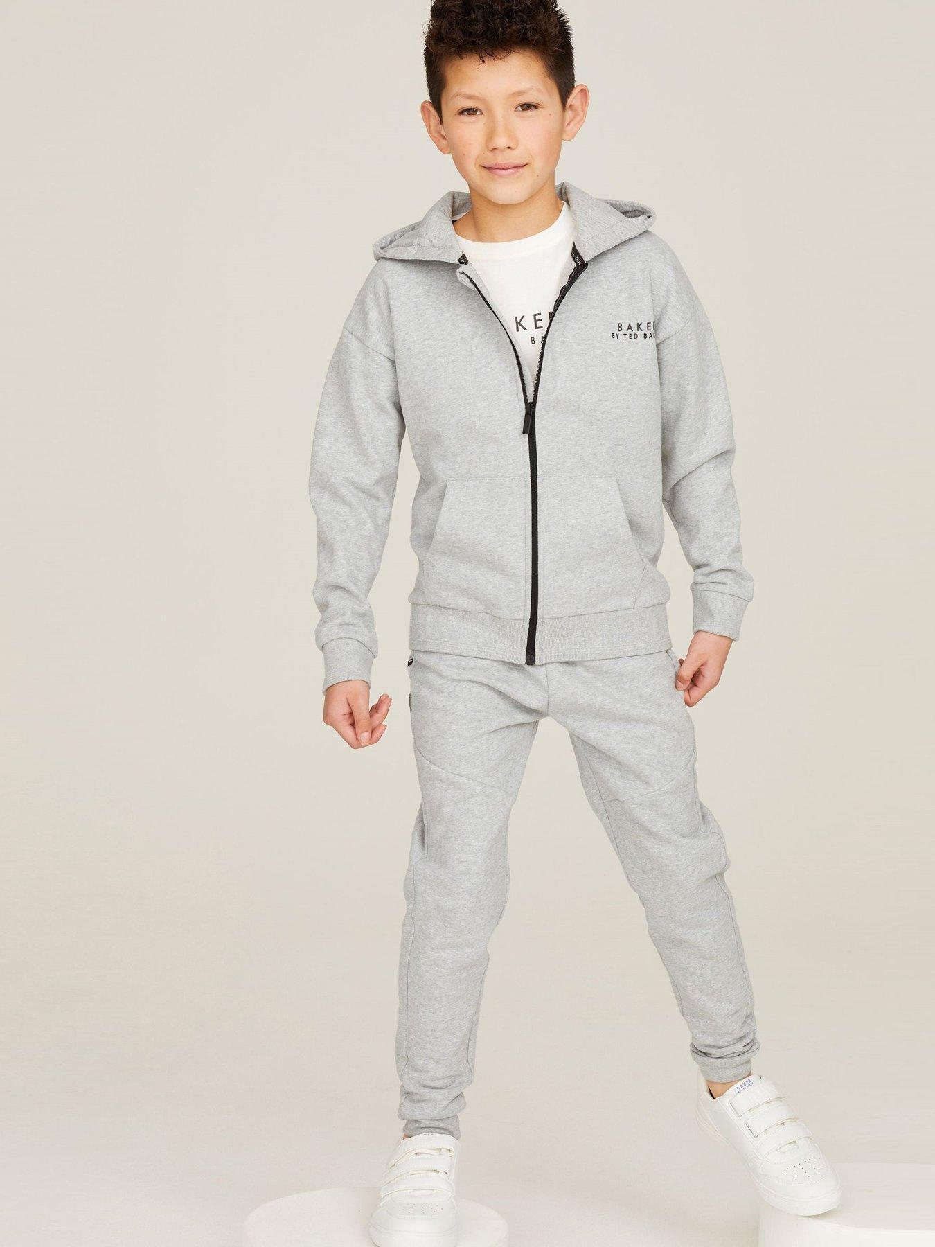 Image 3 of 6 of Ted Baker Younger Boys Hoodie &amp; Jogger Zip Set - Grey