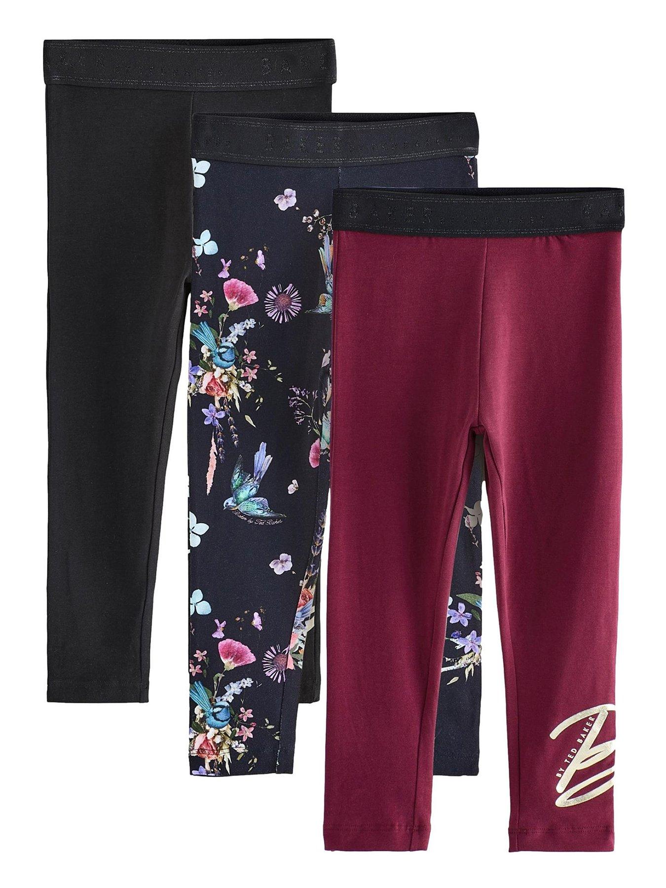 Image 1 of 6 of Ted Baker Younger Girls 3 Pack Leggings - Black