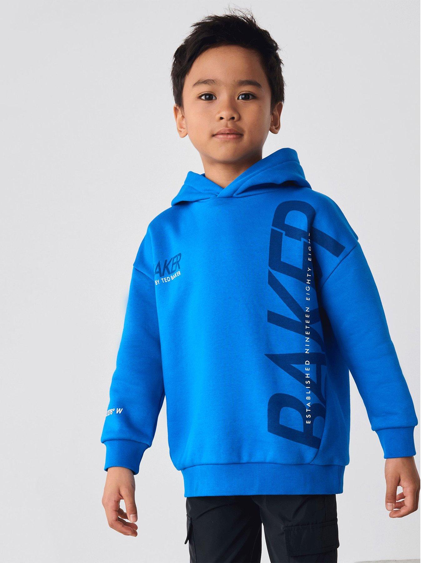 Image 1 of 5 of Ted Baker Older Boys Graphic Hoodie - Blue