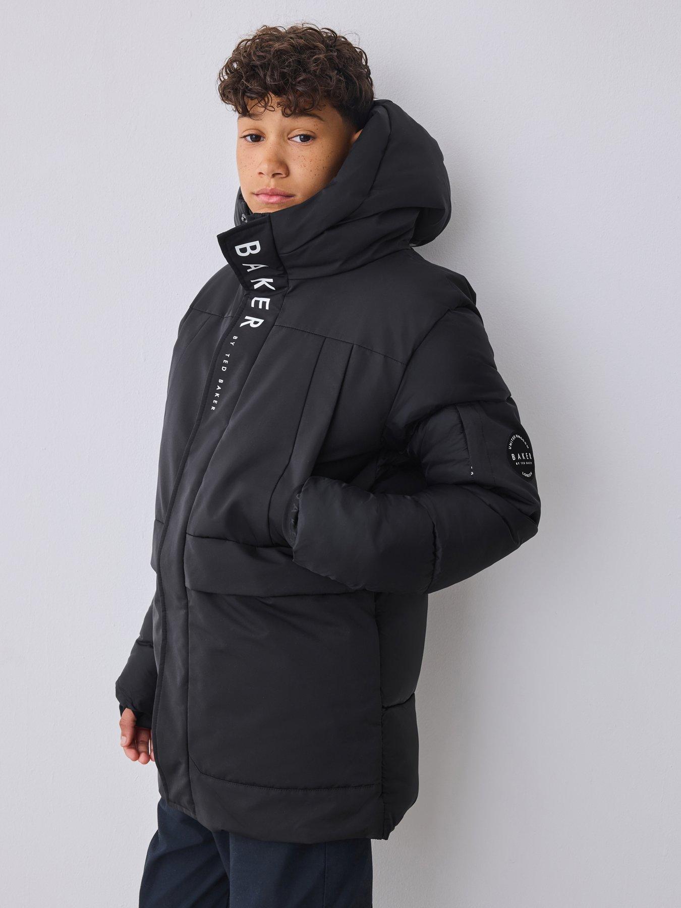 Image 1 of 7 of Ted Baker Older Boys Mid Length Coat - Black