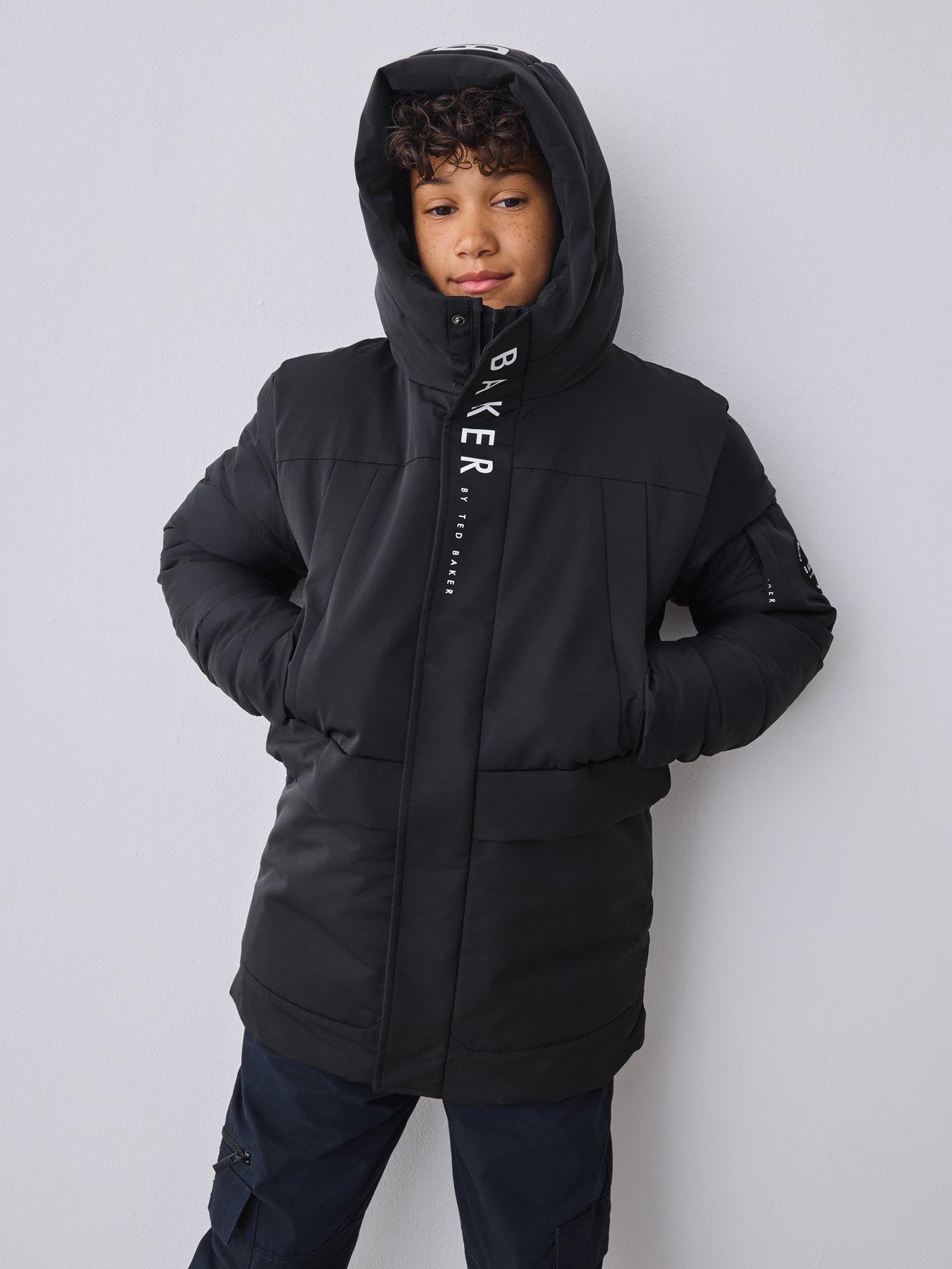 Image 3 of 7 of Ted Baker Older Boys Mid Length Coat - Black