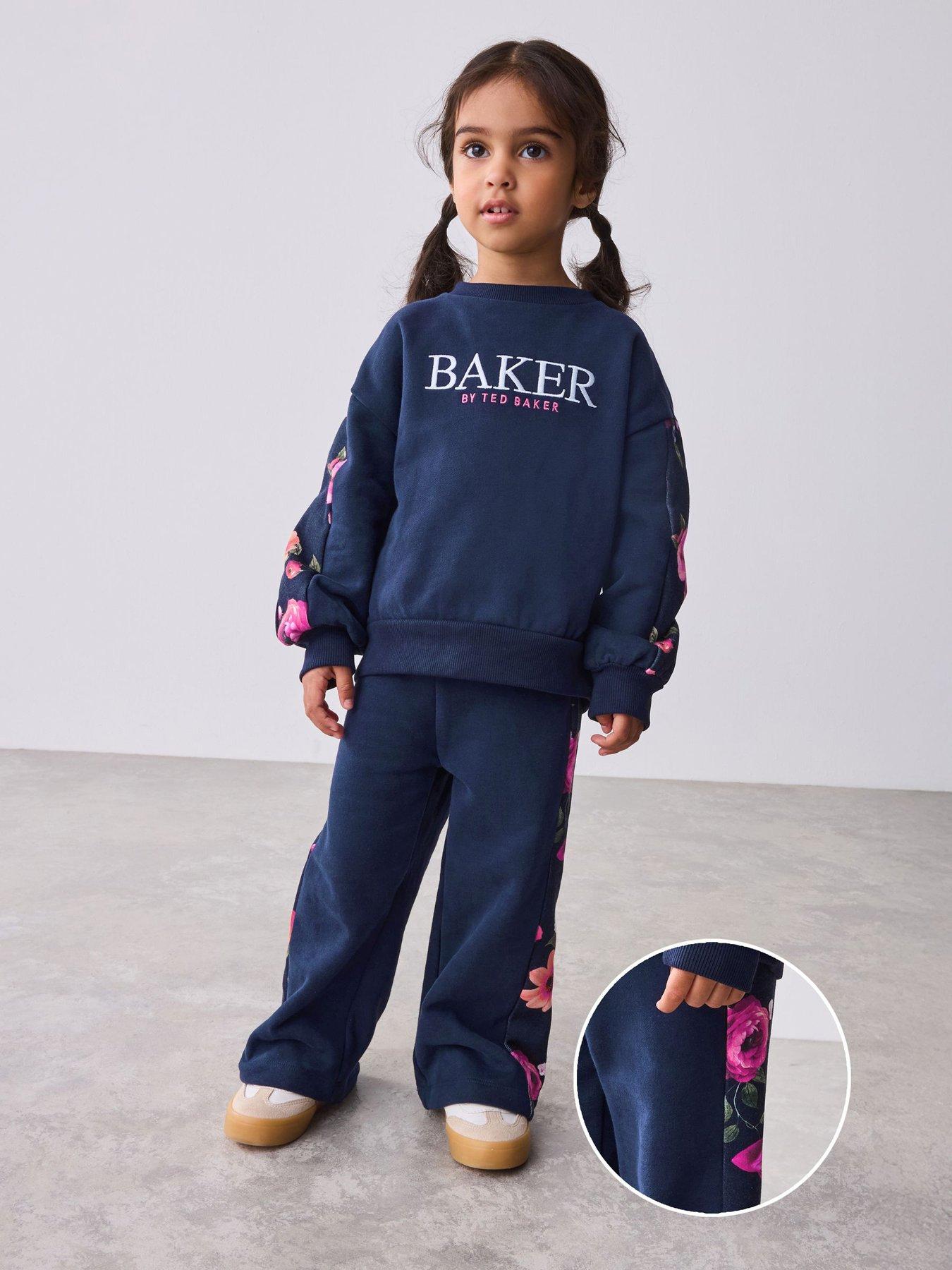 Ted Baker Younger Girls Sweat Top  &  Jogger Set - Navy