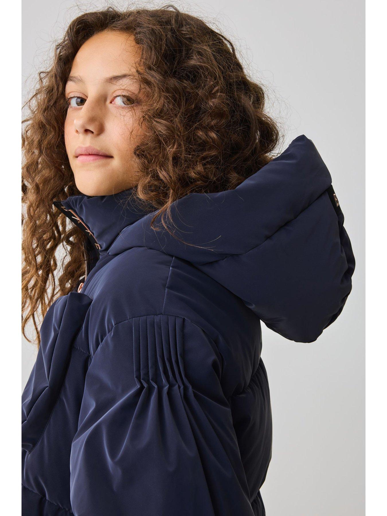 Image 4 of 7 of Ted Baker Younger Girls Bow Coat - Navy
