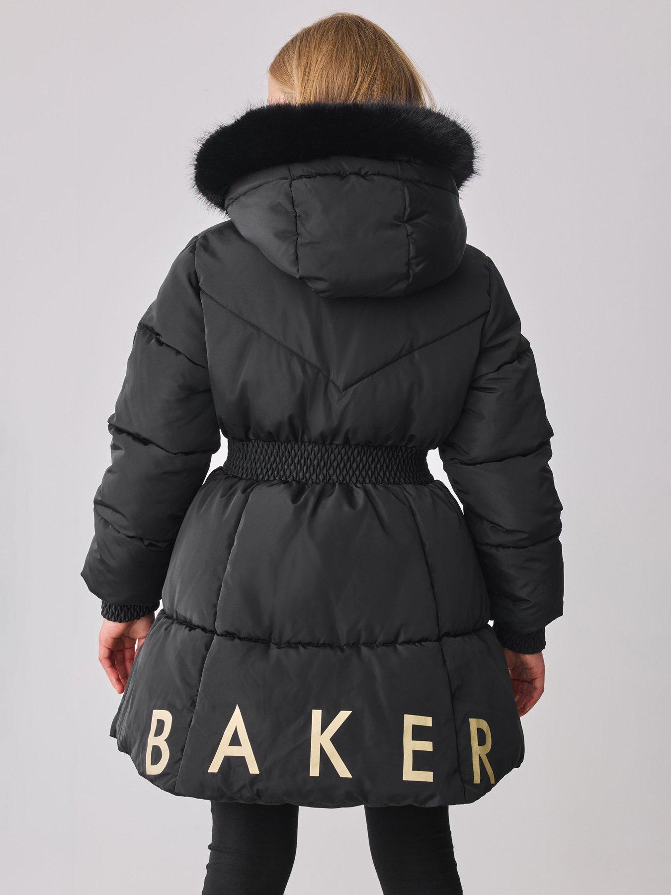 Image 2 of 6 of Ted Baker Girls Shower Resistant Skirted Padded Coat - Black