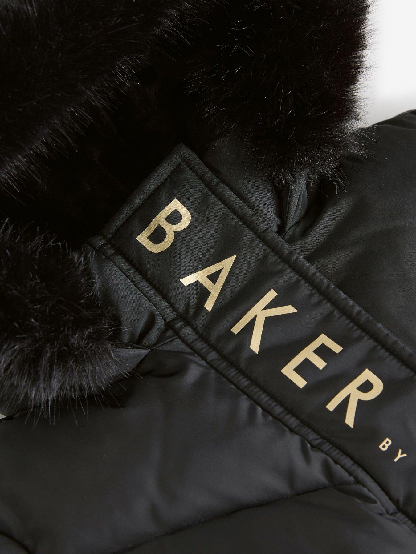 Image 6 of 6 of Ted Baker Girls Shower Resistant Skirted Padded Coat - Black