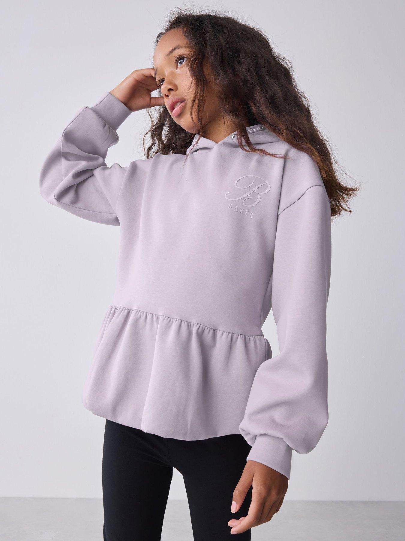 Ted Baker Older Girls Peplum Hem Hoodie - Purple