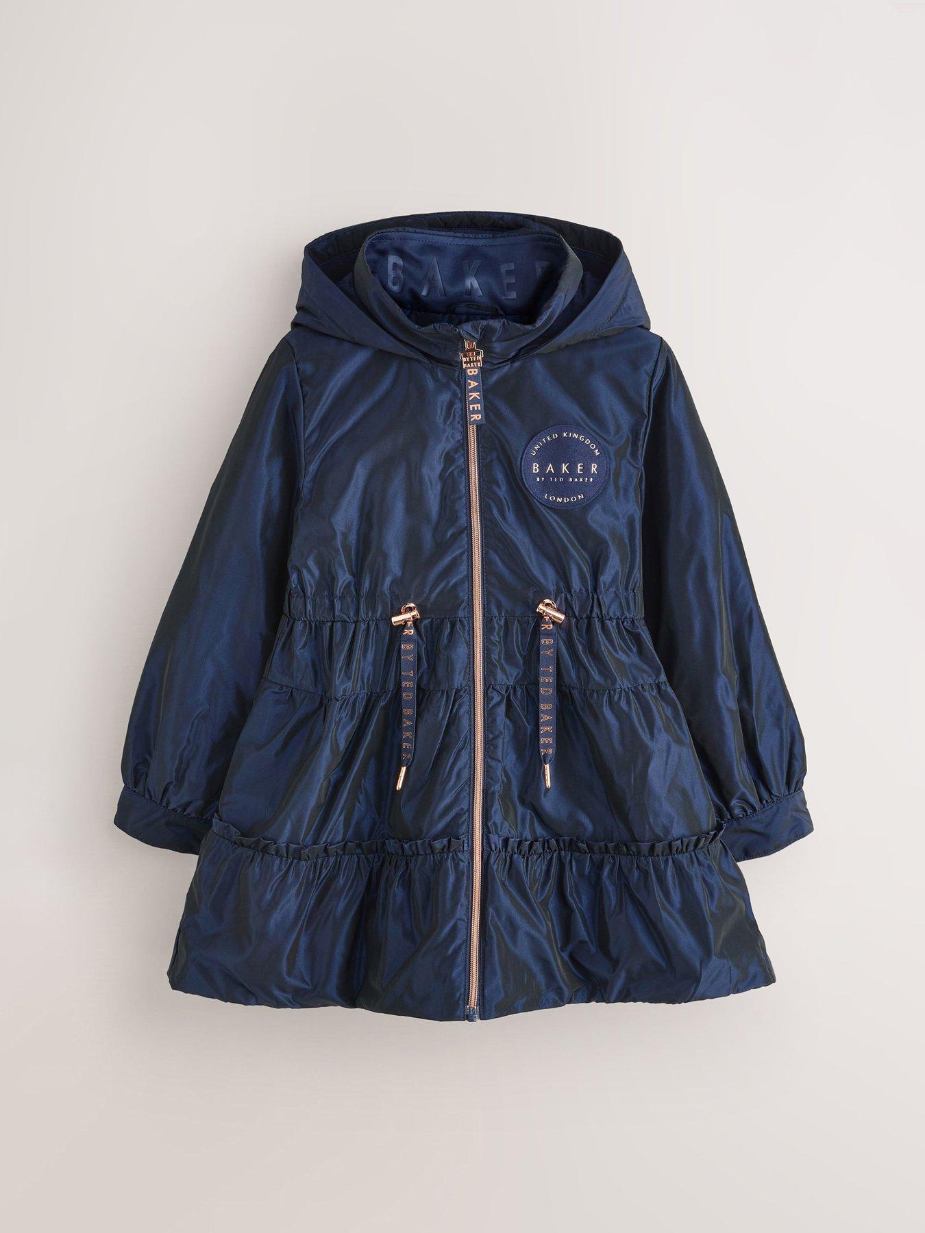 Image 1 of 5 of Ted Baker Older Girls Tiered Coat - Navy