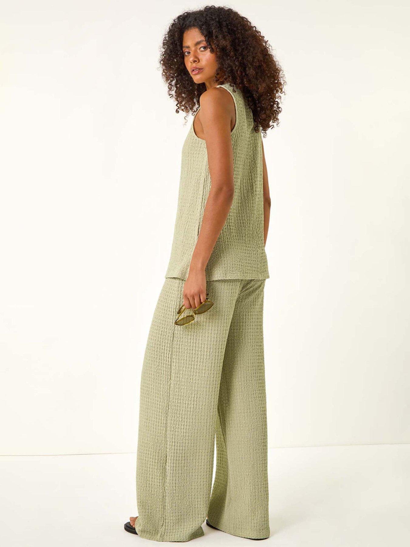 roman-dusk-textured-longline-stretch-top-beigestillFront