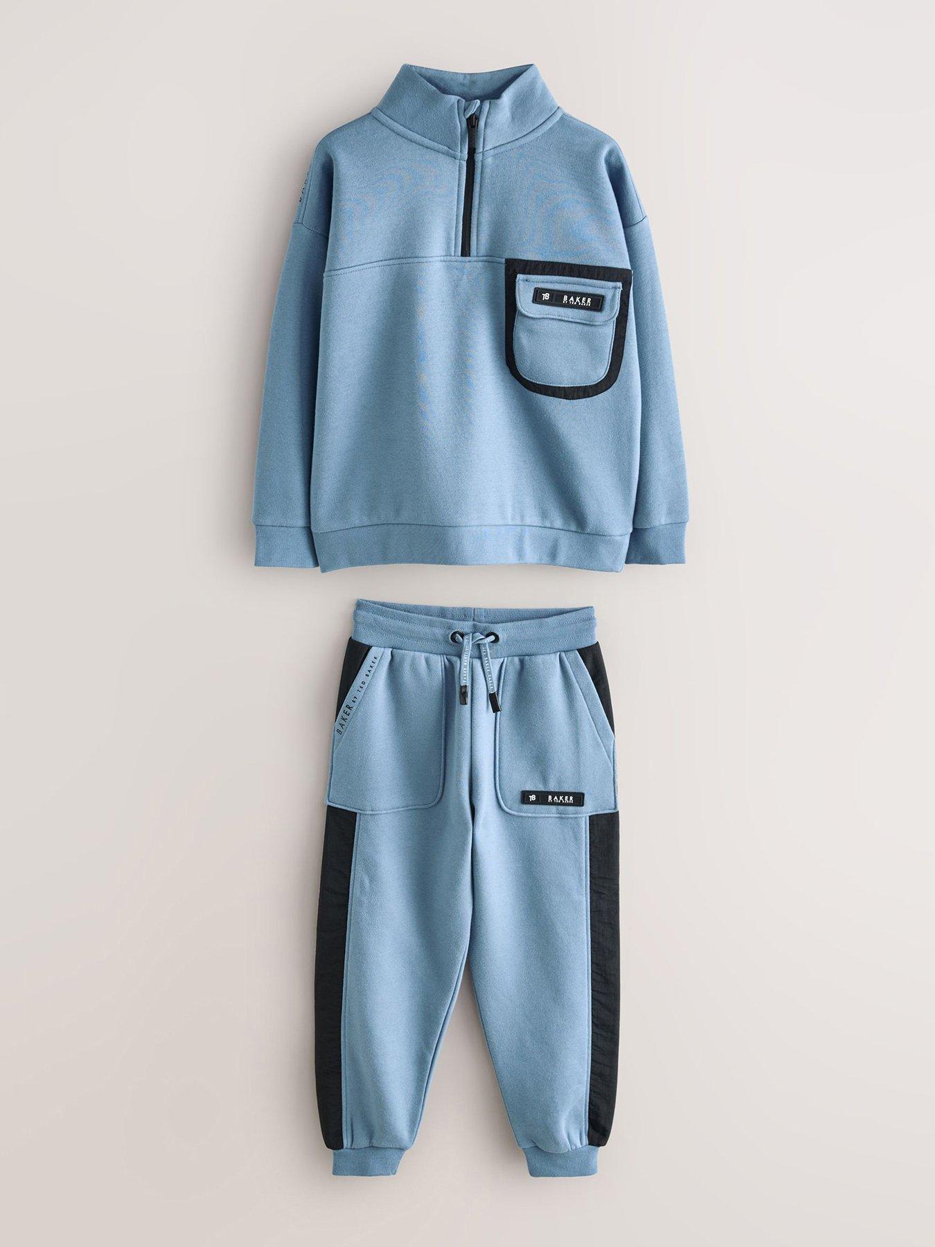 Ted Baker Younger Boys Sweat Top  &  Jogger Set - Blue