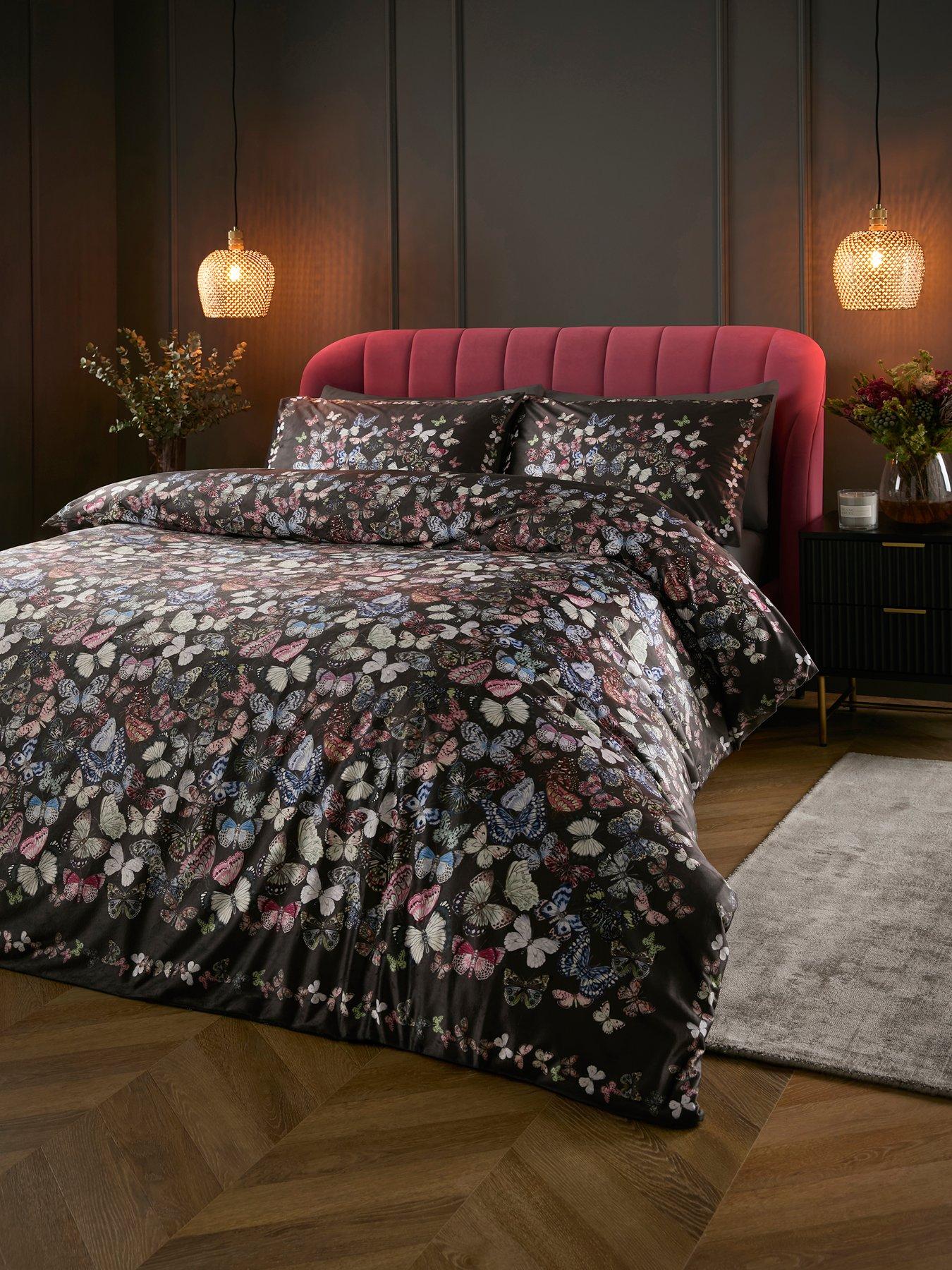 Soiree Papillon -velvet Super-king Duvet Cover Set