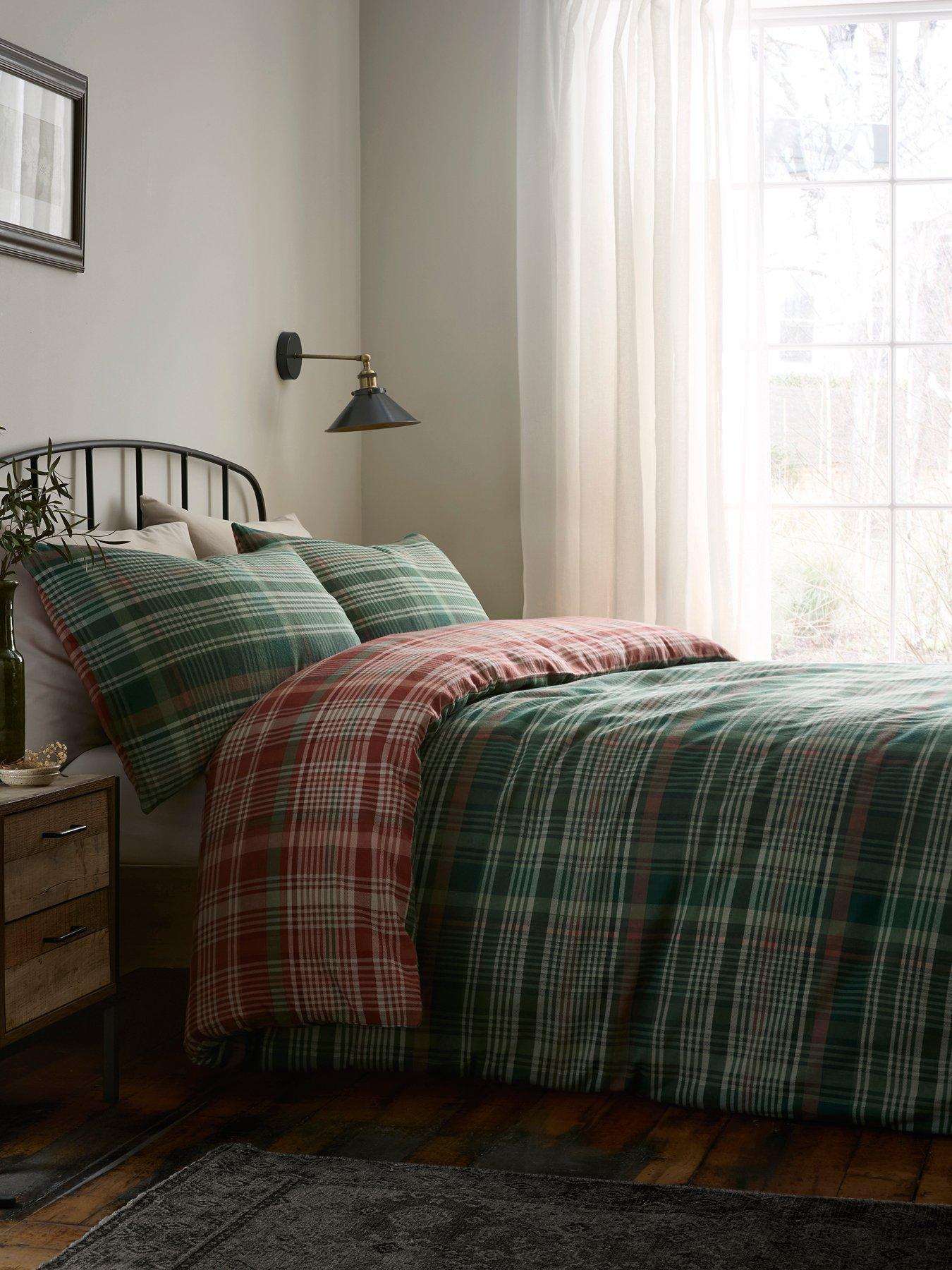 Dreams & Drapes Bennet Check -brushed Cotton King Duvet Cover Set