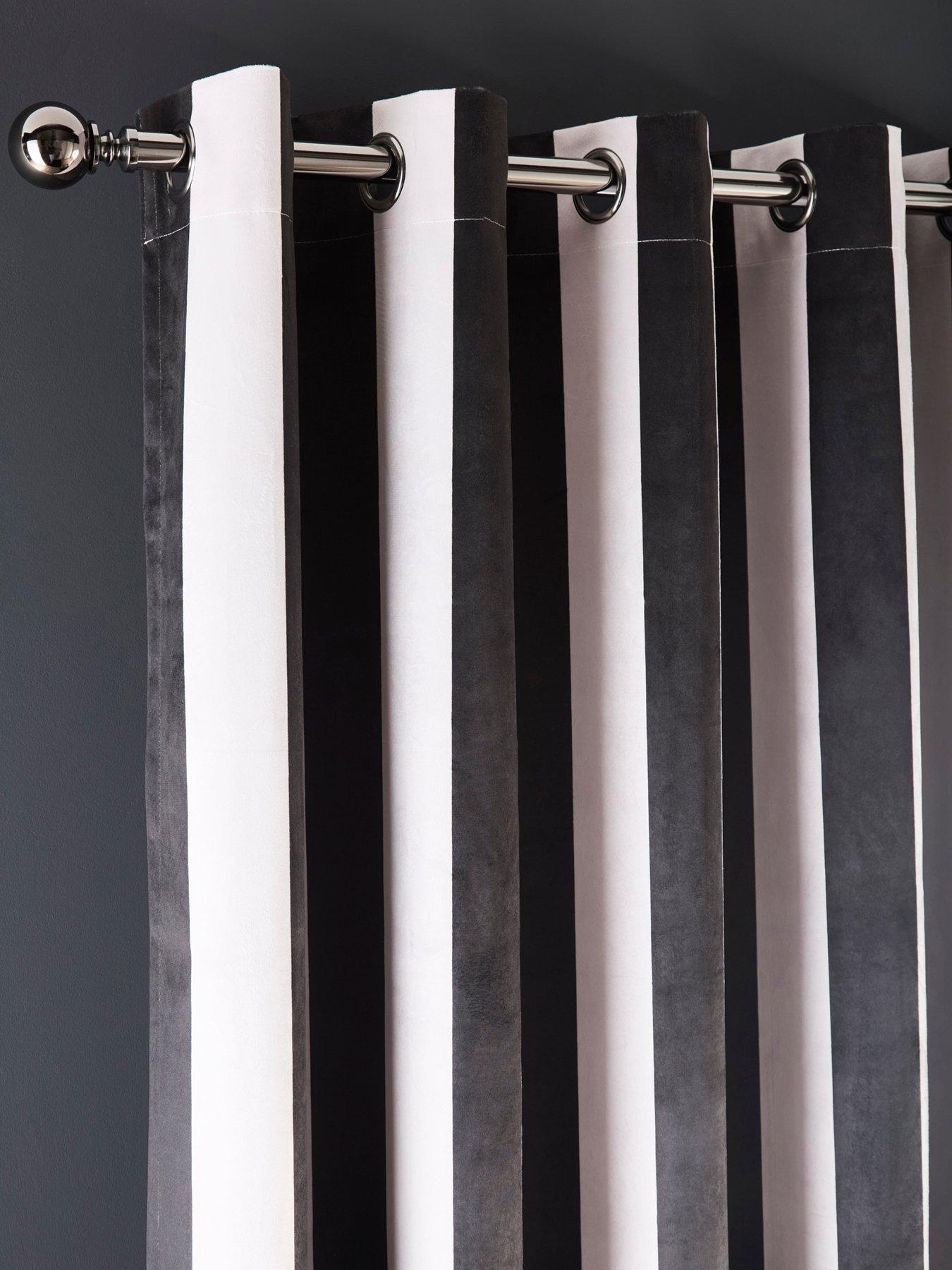Image 2 of 3 of Laurence Llewelyn-Bowen Festivo Stripe Velvet Blackout Eyelet Curtains