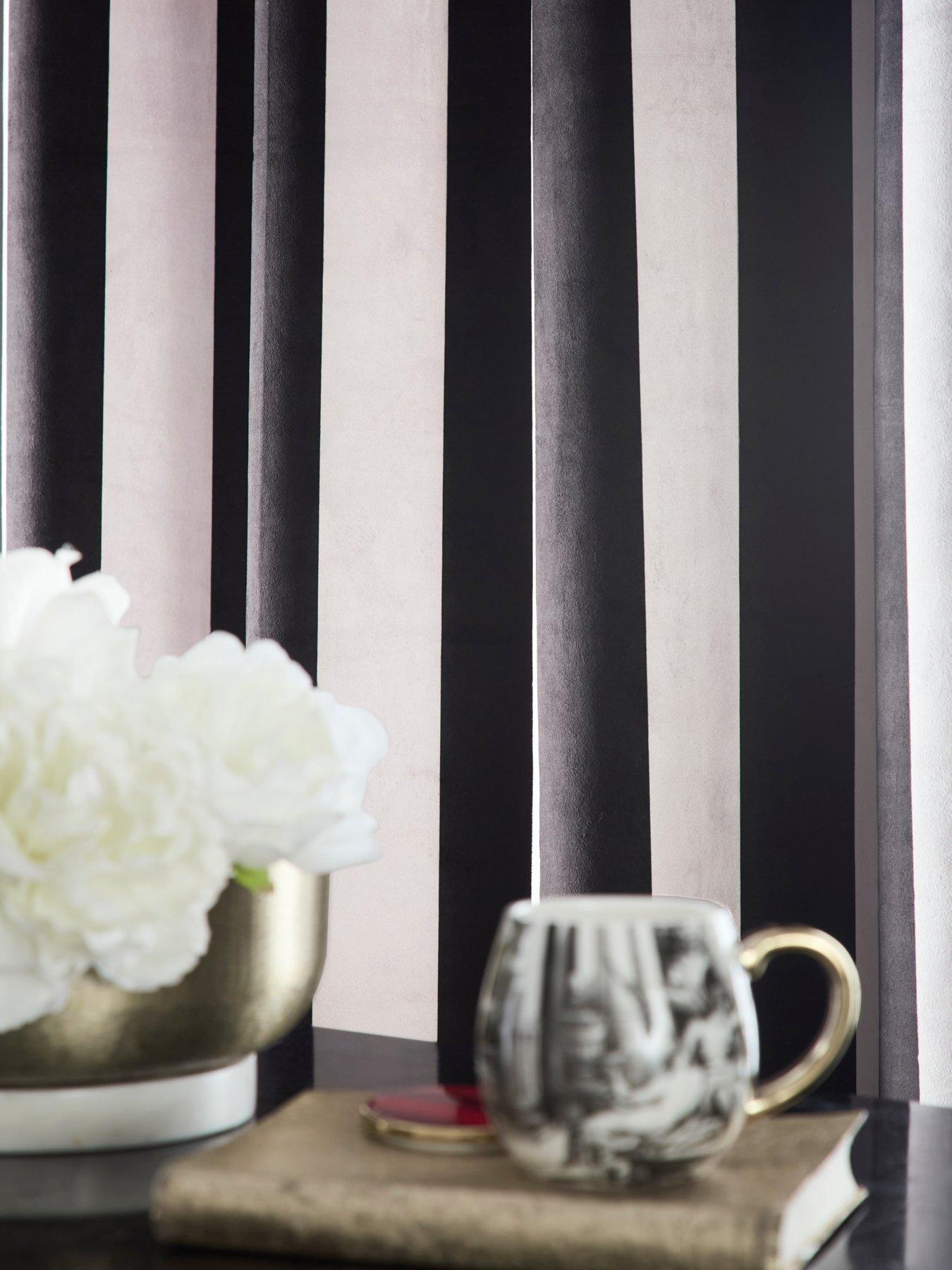 Image 3 of 3 of Laurence Llewelyn-Bowen Festivo Stripe Velvet Blackout Eyelet Curtains