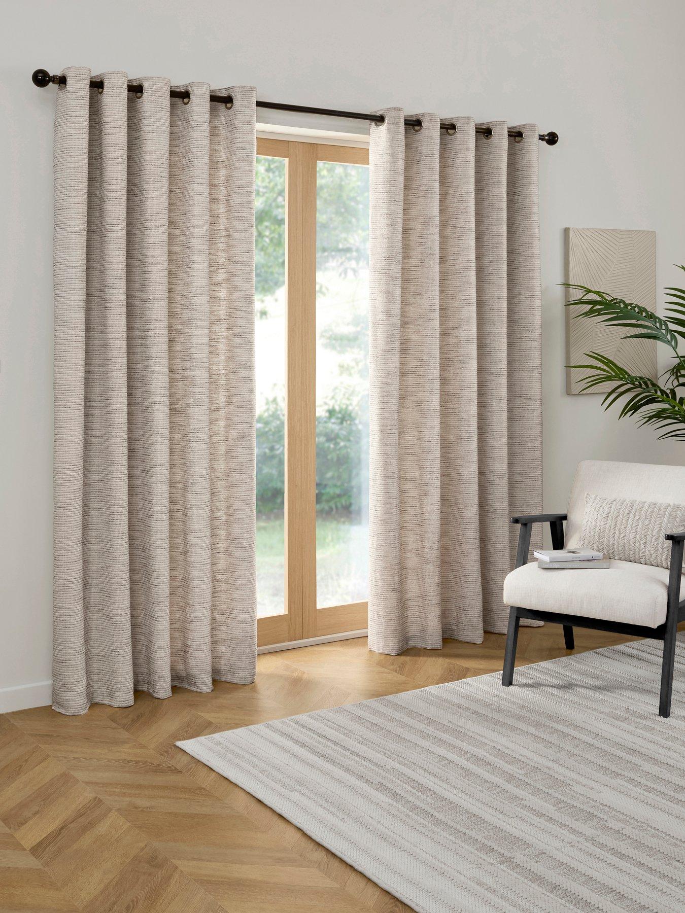 Curtina Talon Woven Textured Jacquard Lined Eyelet Curtains
