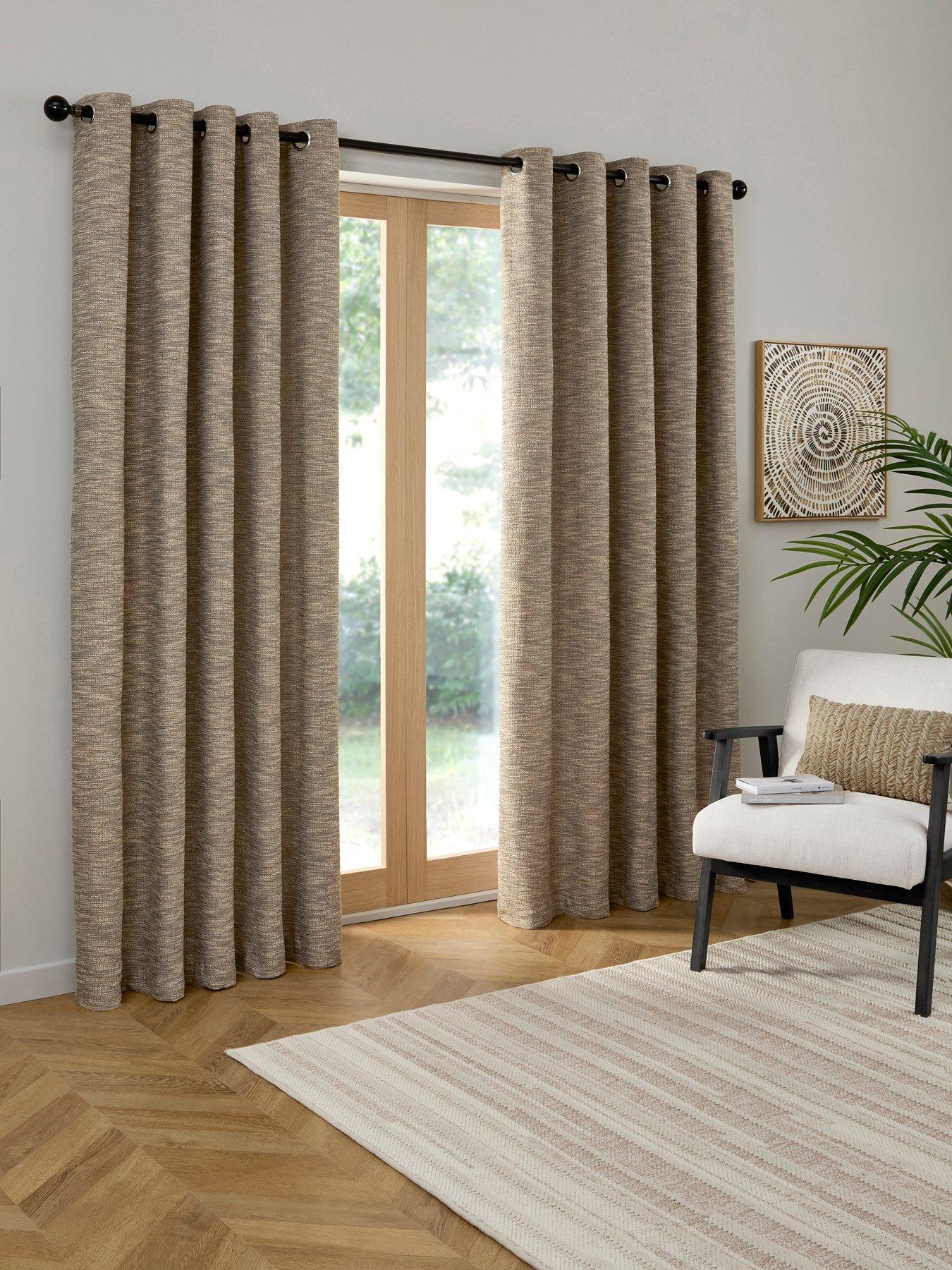 Curtina Talon Woven Textured Jacquard Lined Eyelet Curtains