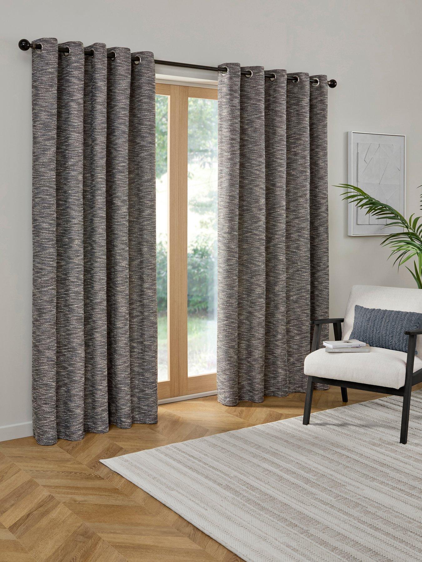 Curtina Talon Woven Textured Jacquard Lined Eyelet Curtains