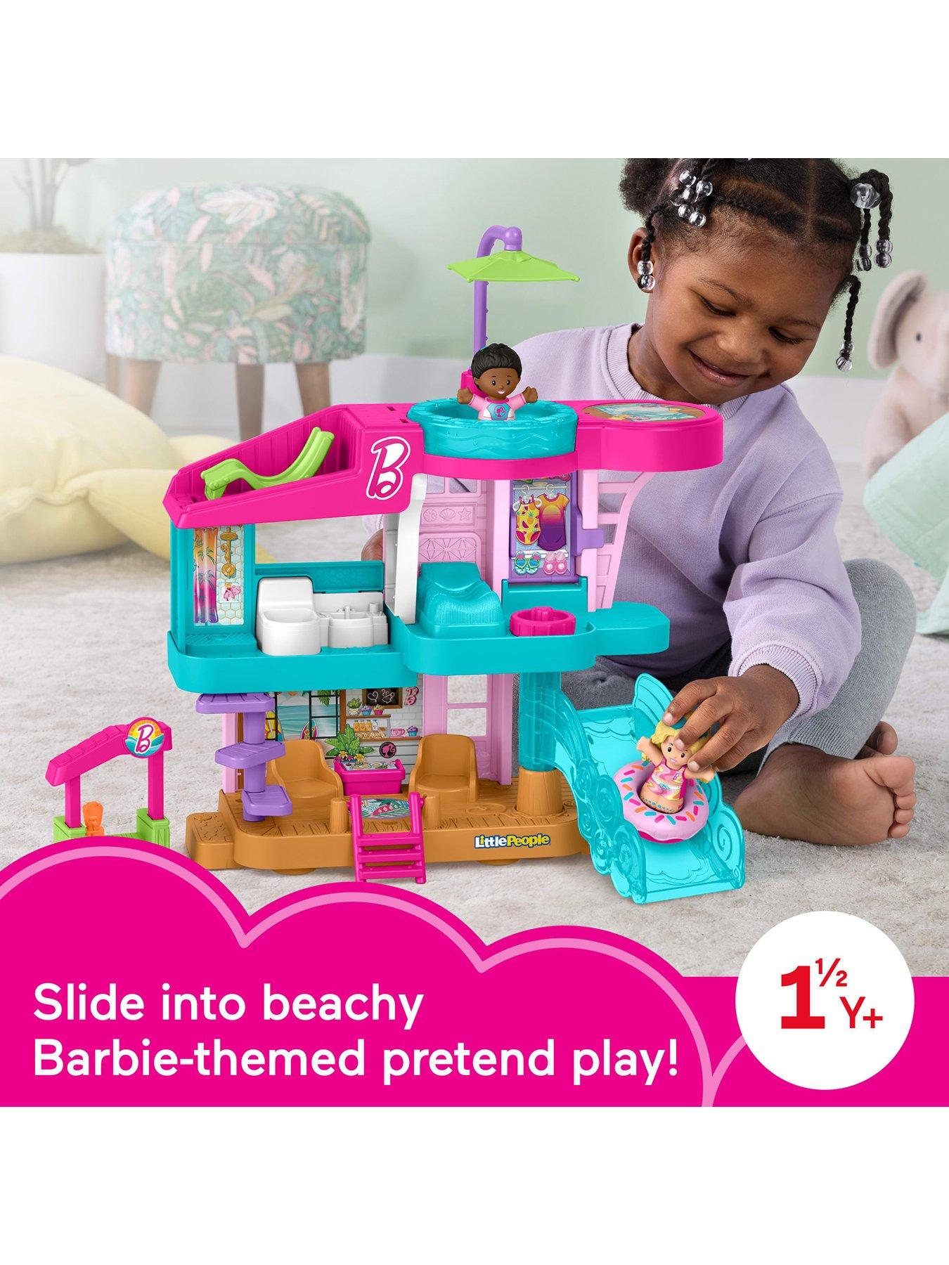 Image 2 of 8 of Fisher-Price Little People Barbie Wave Action Beach House Little People Playset