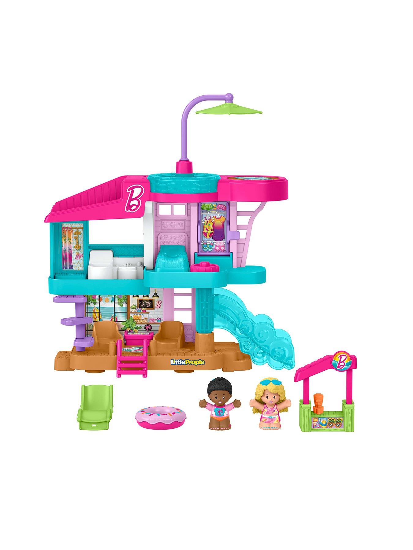 Image 7 of 8 of Fisher-Price Little People Barbie Wave Action Beach House Little People Playset