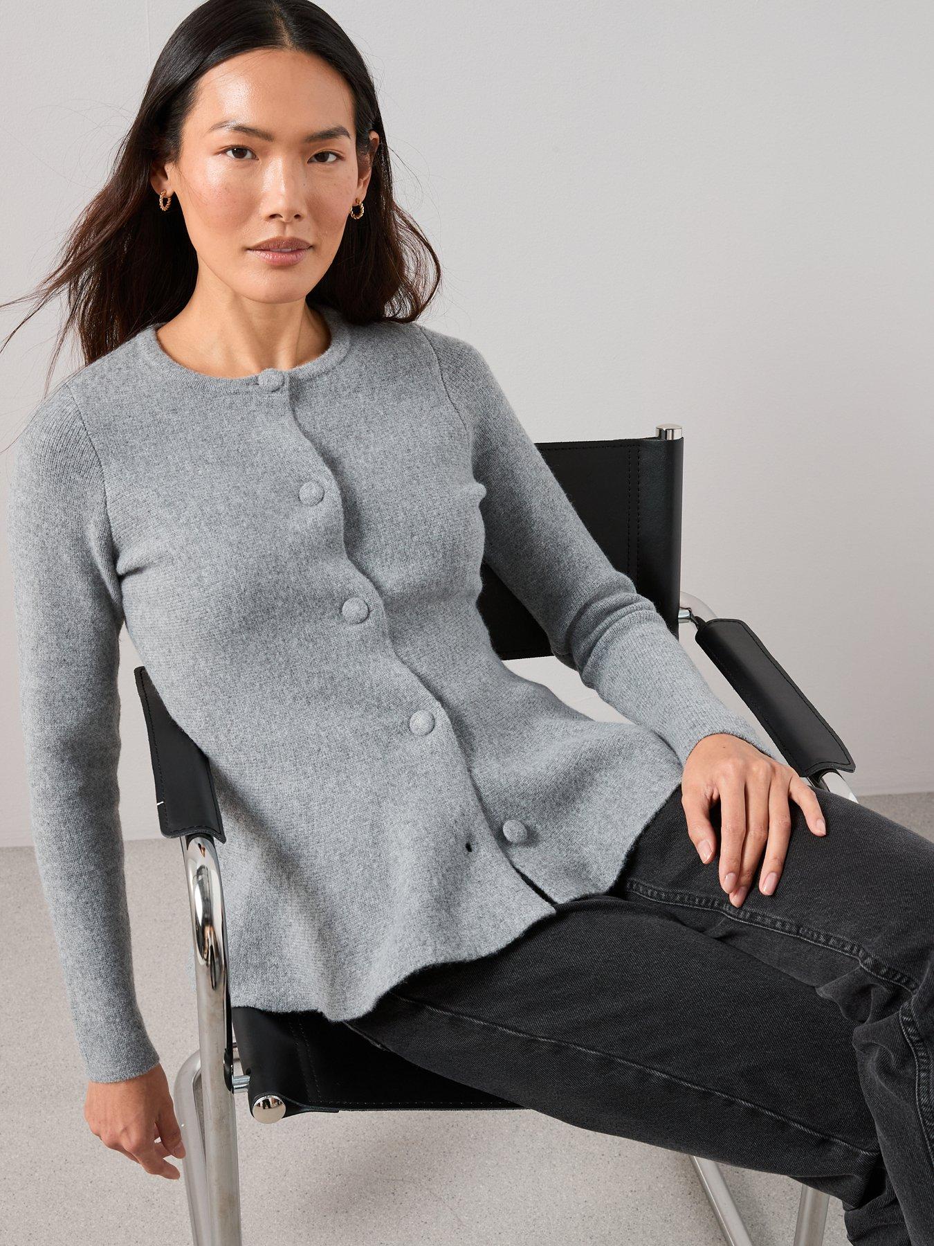 the-very-collection-crew-neck-covered-button-peplum-cardigan-greyoutfit