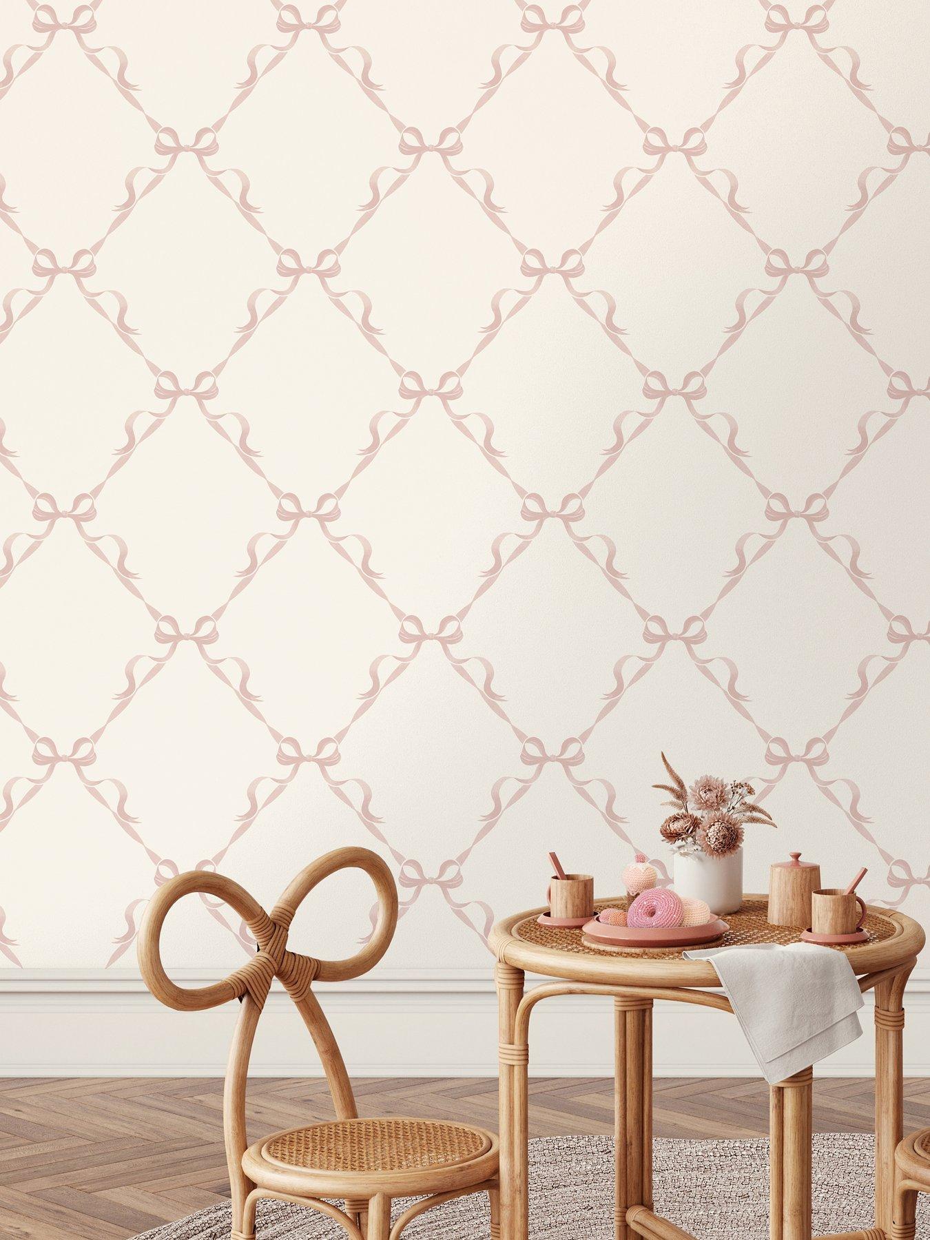 Holden Decor Tied With A Bow Wallpaper - Pink/cream