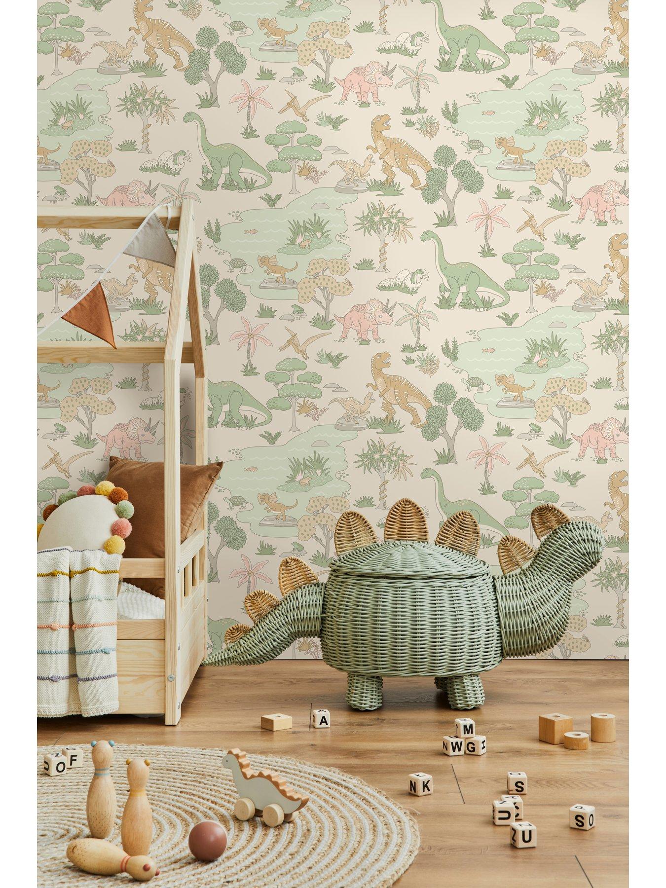 Image 4 of 5 of Holden Decor Dino Zoo Wallpaper - Pink/sage