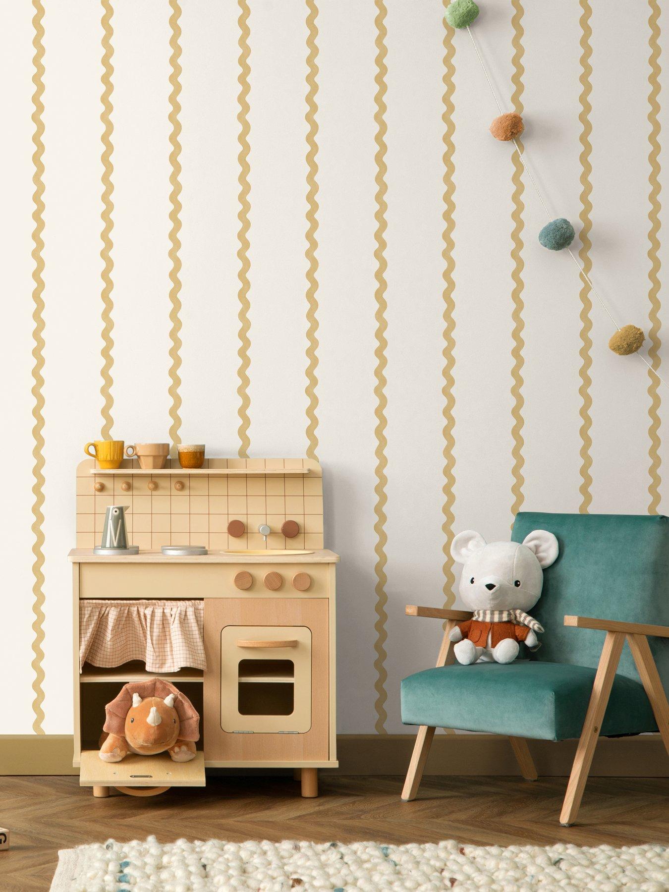 Image 1 of 6 of Holden Decor Do The Wiggle Stripe Wallpaper - Ochre