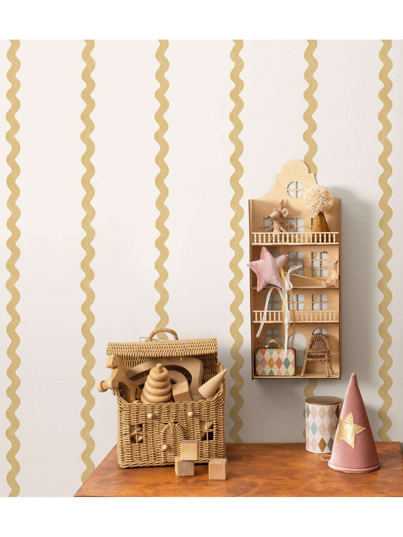 Image 4 of 6 of Holden Decor Do The Wiggle Stripe Wallpaper - Ochre