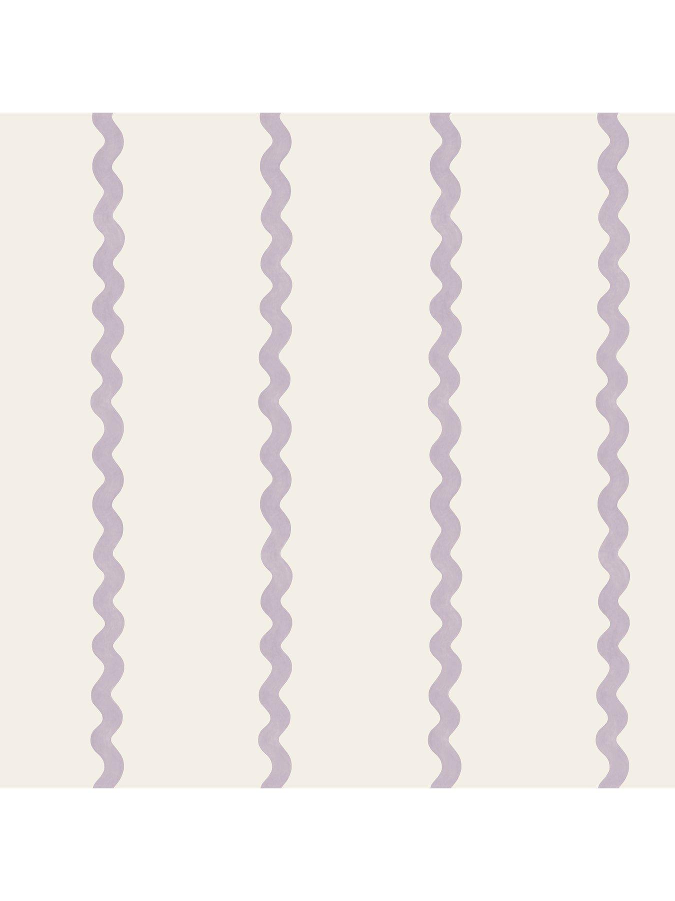 Image 2 of 5 of Holden Decor Do The Wiggle Stripe Wallpaper - Lilac