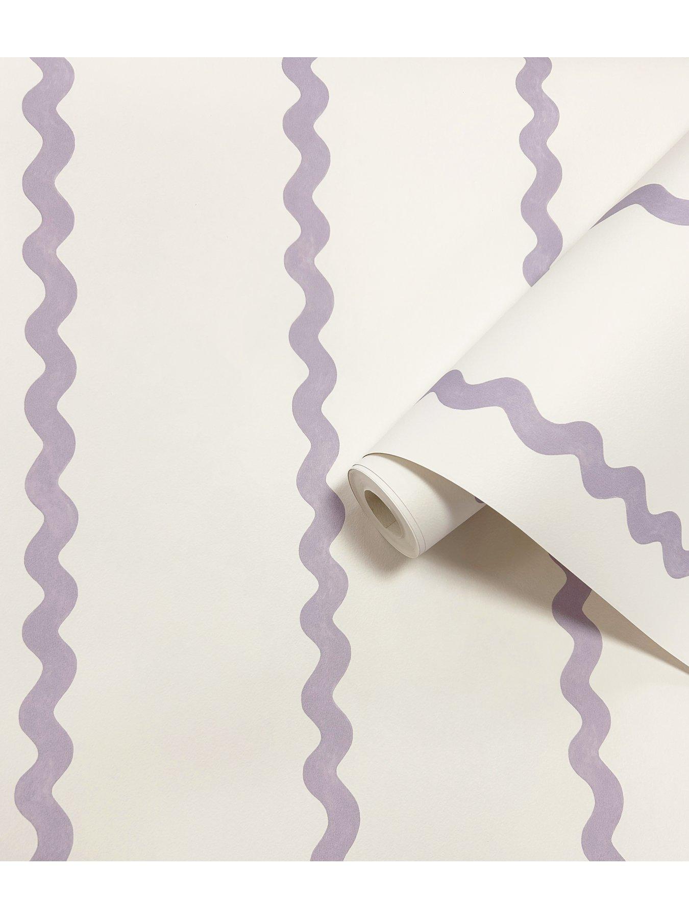 Image 5 of 5 of Holden Decor Do The Wiggle Stripe Wallpaper - Lilac