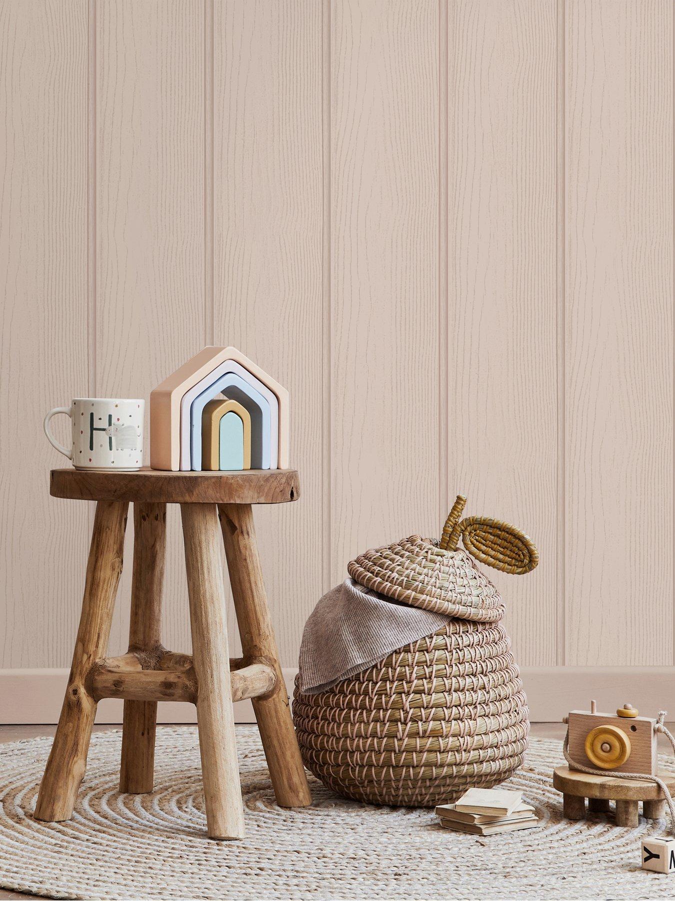 Holden Decor Tongue & Groove Wallpaper - Pink