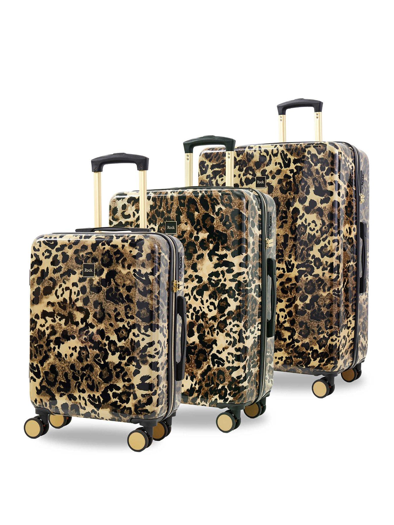 Rock Luggage Savannah Leopard Print Suitcase 3pc Set