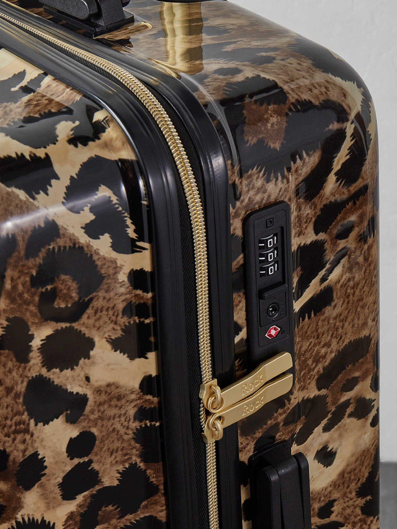 Image 5 of 5 of Rock Luggage Savannah Leopard Print Medium Suitcase
