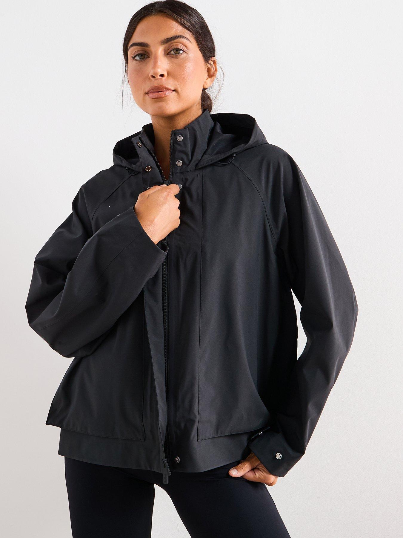 Sweaty Betty Womens Training Motion Waterproof Cropped Parka - Black