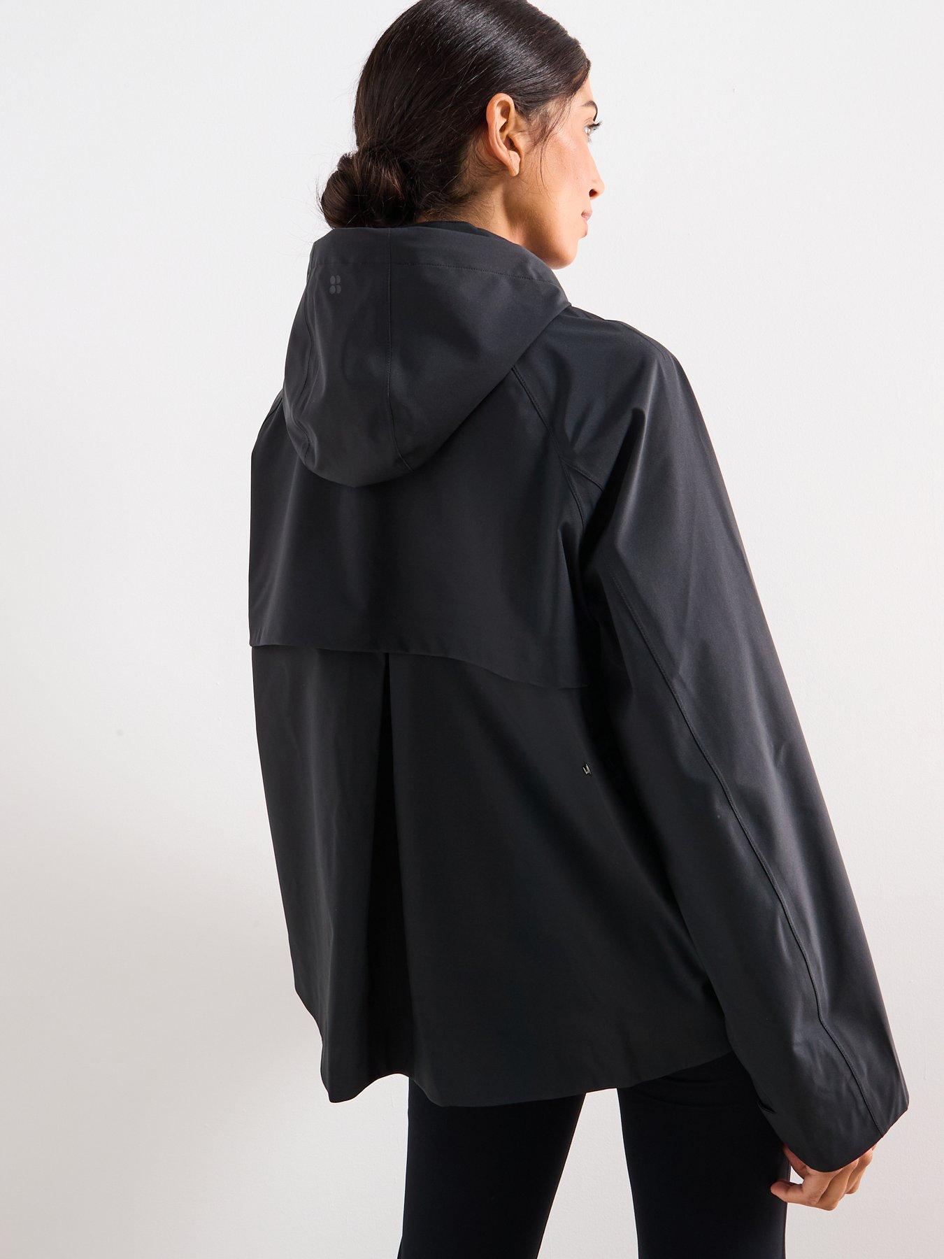 Image 2 of 6 of Sweaty Betty Womens Training Motion Waterproof Cropped Parka - Black